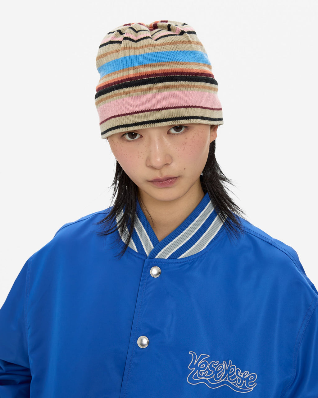 yeseyesee - Stripe Beanie (Beige) product image 4 | TRAB K-Fashion Australia