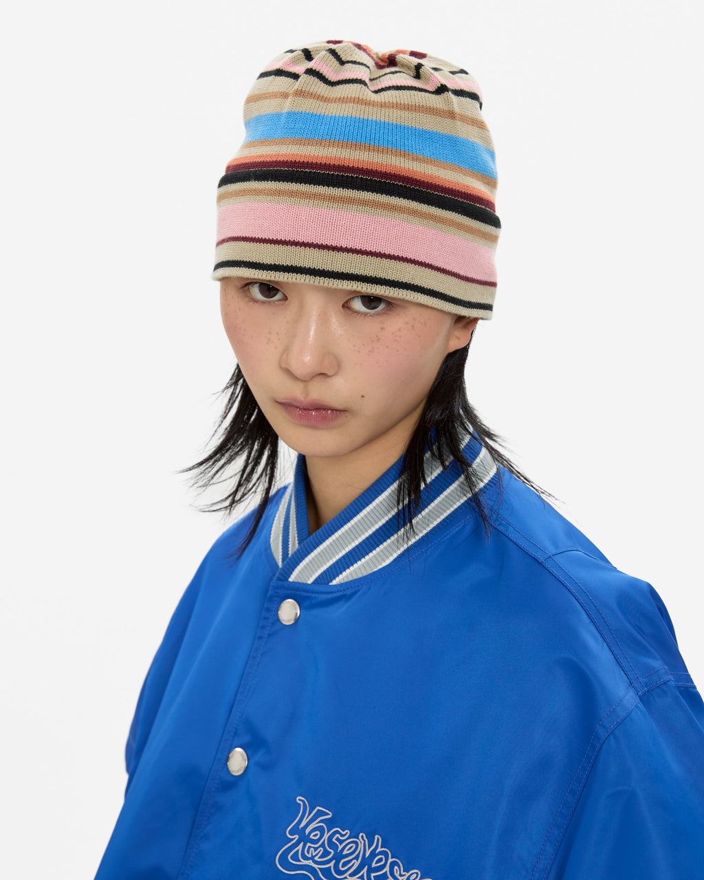yeseyesee - Stripe Beanie (Beige) product image 5 | TRAB K-Fashion Australia