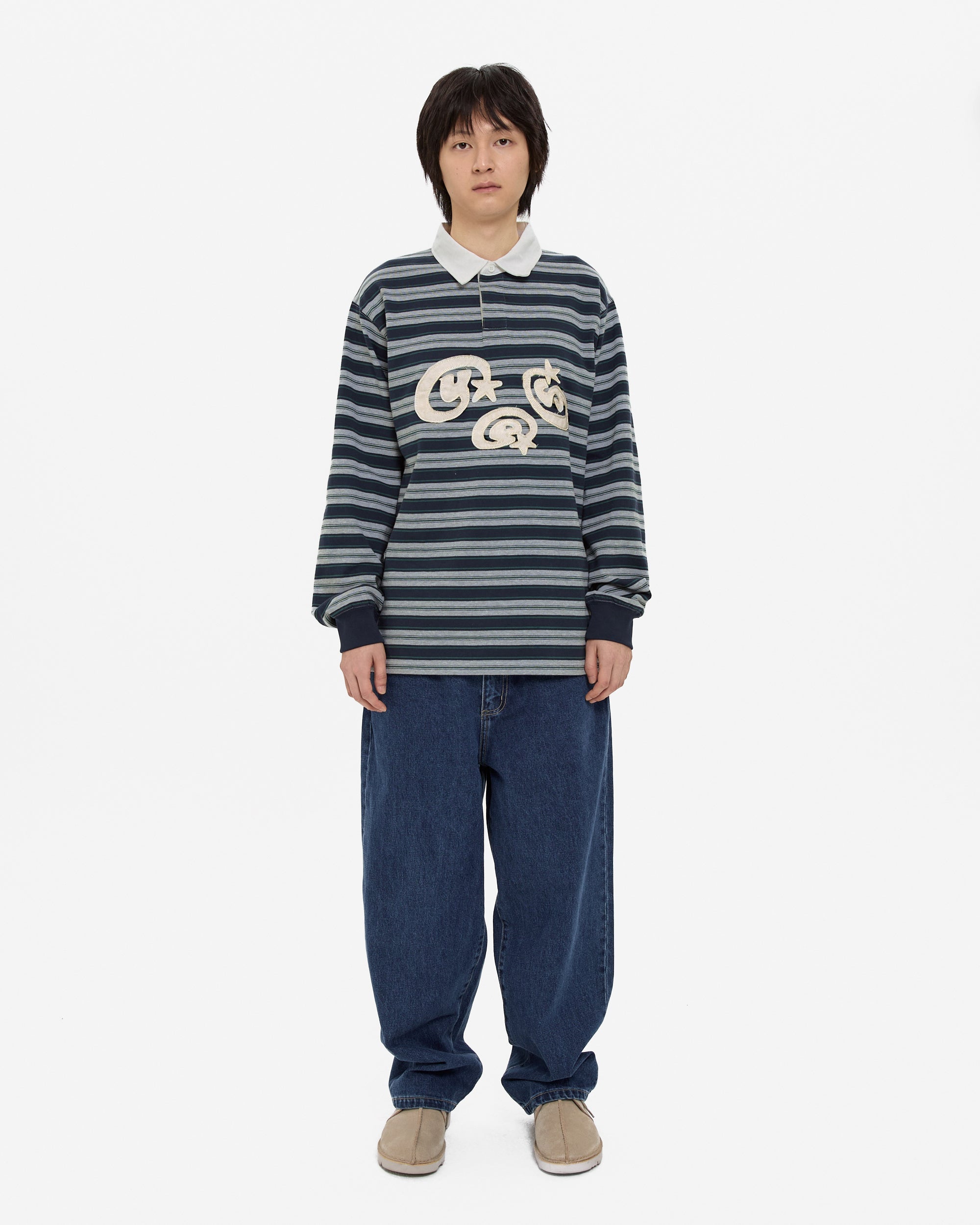 yeseyesee - Stripe Star Rugby Shirt (Grey) product image 6 | TRAB K-Fashion Australia