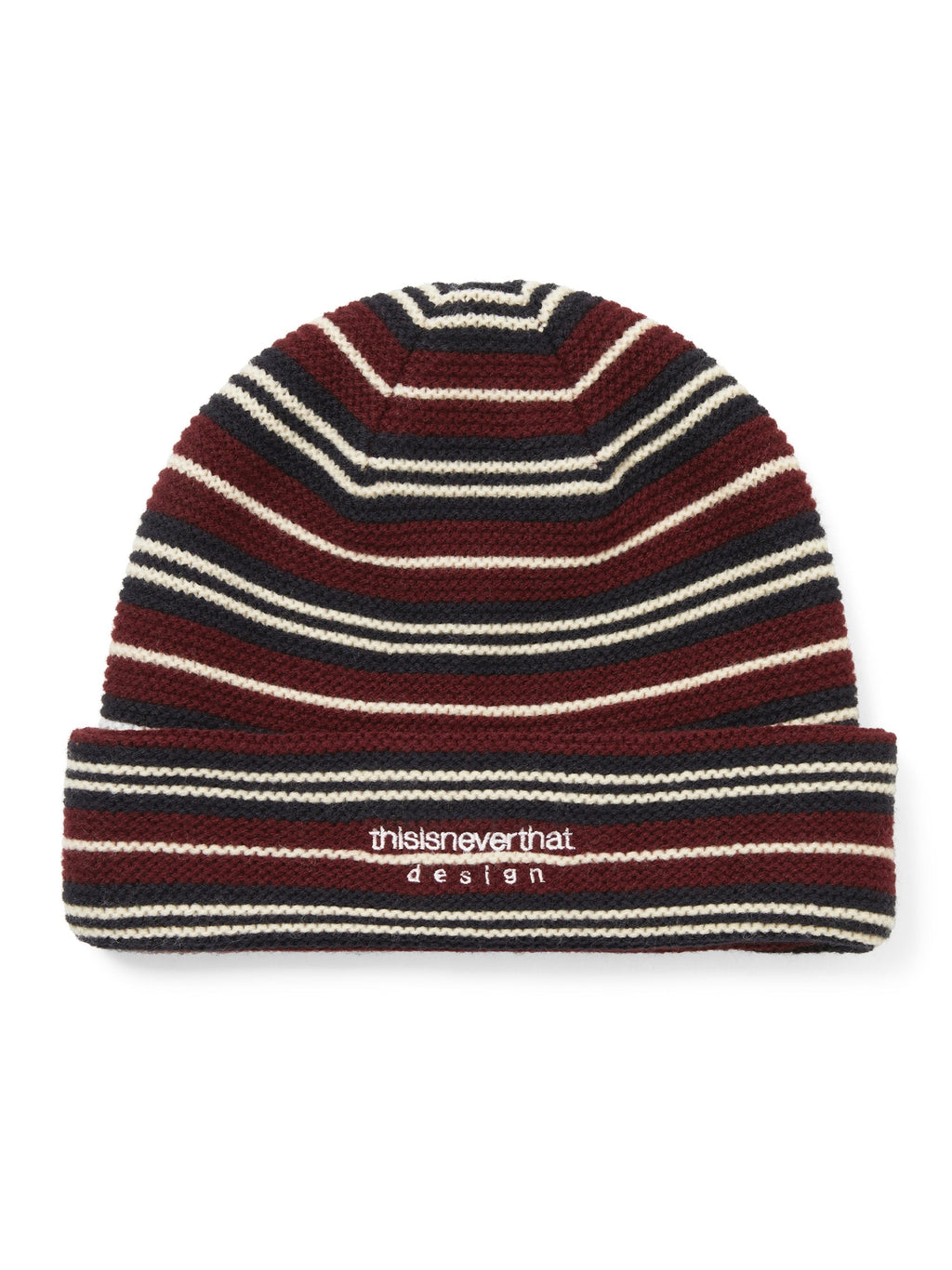 thisisneverthat - Striped Knit Beanie (Burgundy) product image 1 | TRAB K-Fashion Australia