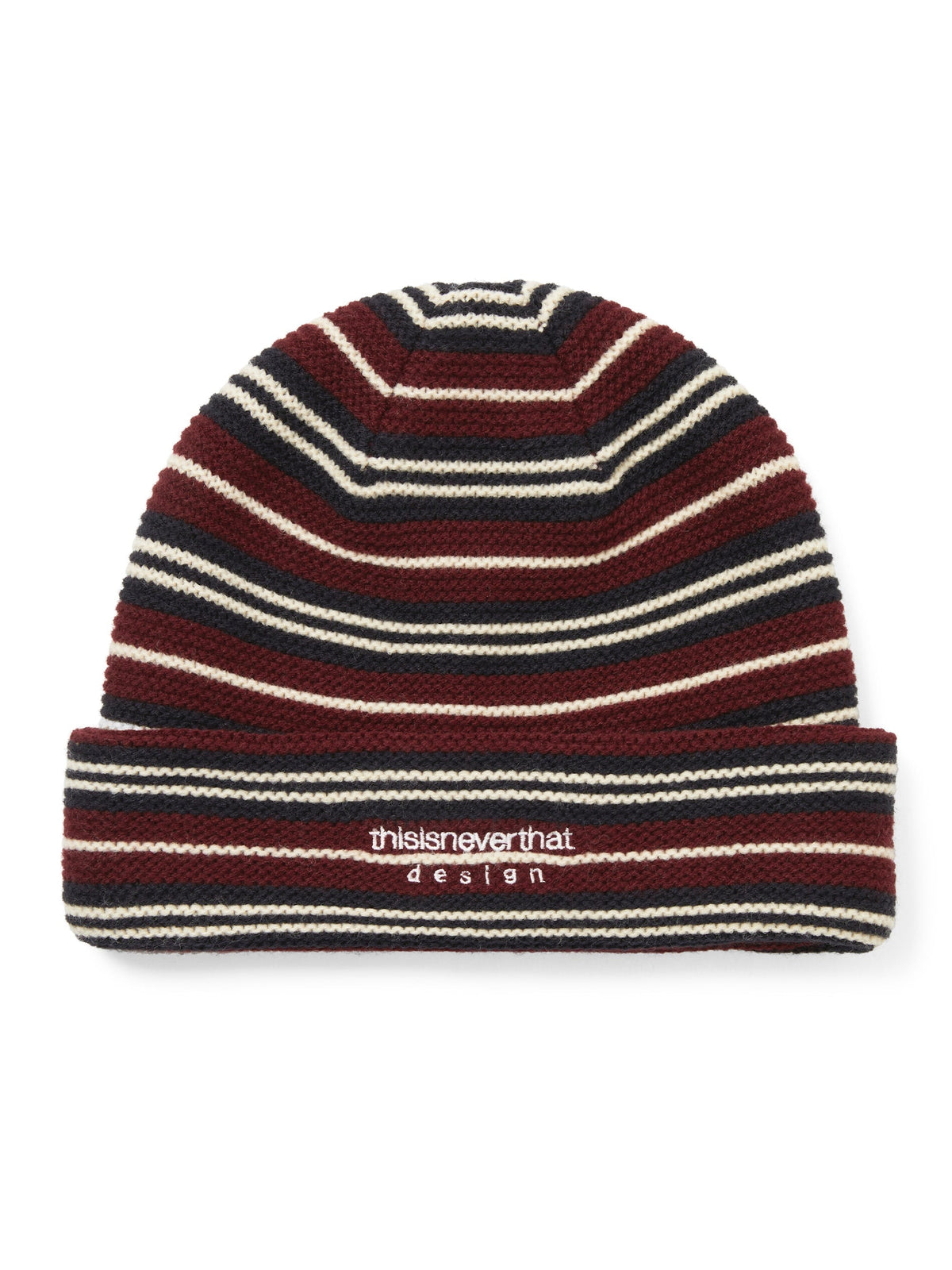 thisisneverthat - Striped Knit Beanie (Burgundy) product image 1 | TRAB K-Fashion Australia