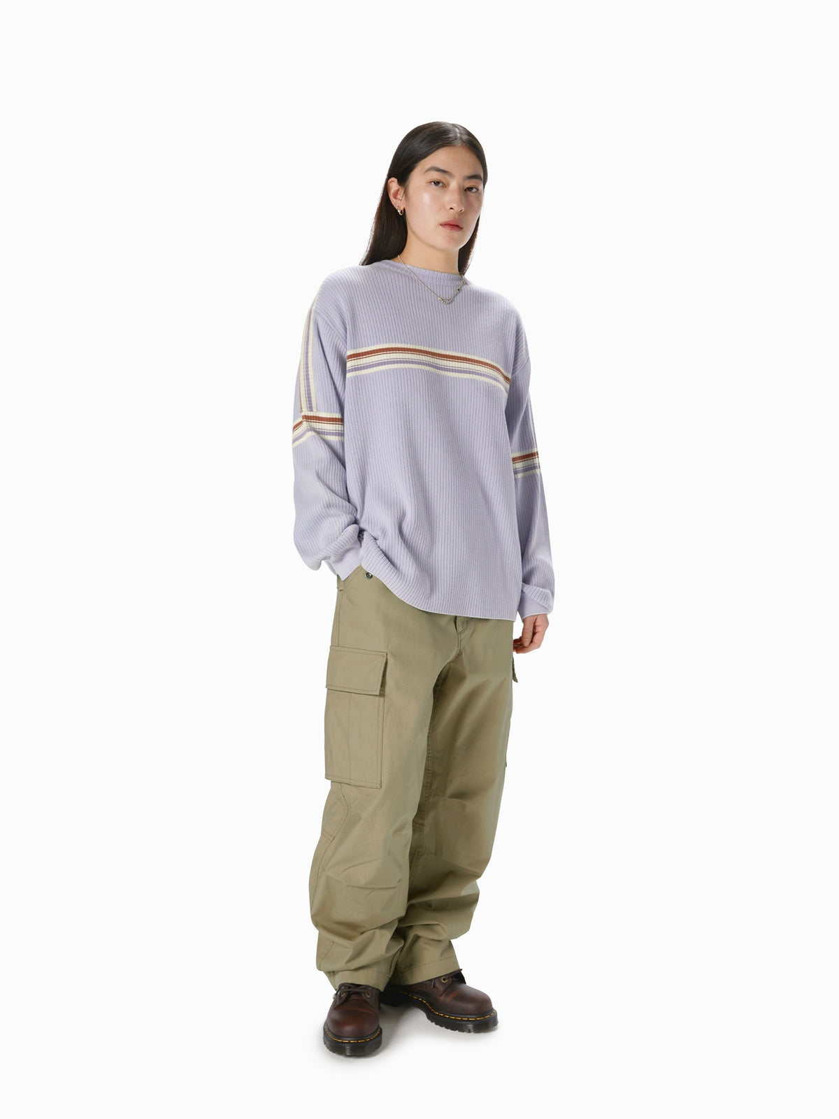 thisisneverthat - Striped Knit L/S Top (Lavender) product image 5 | TRAB K-Fashion Australia