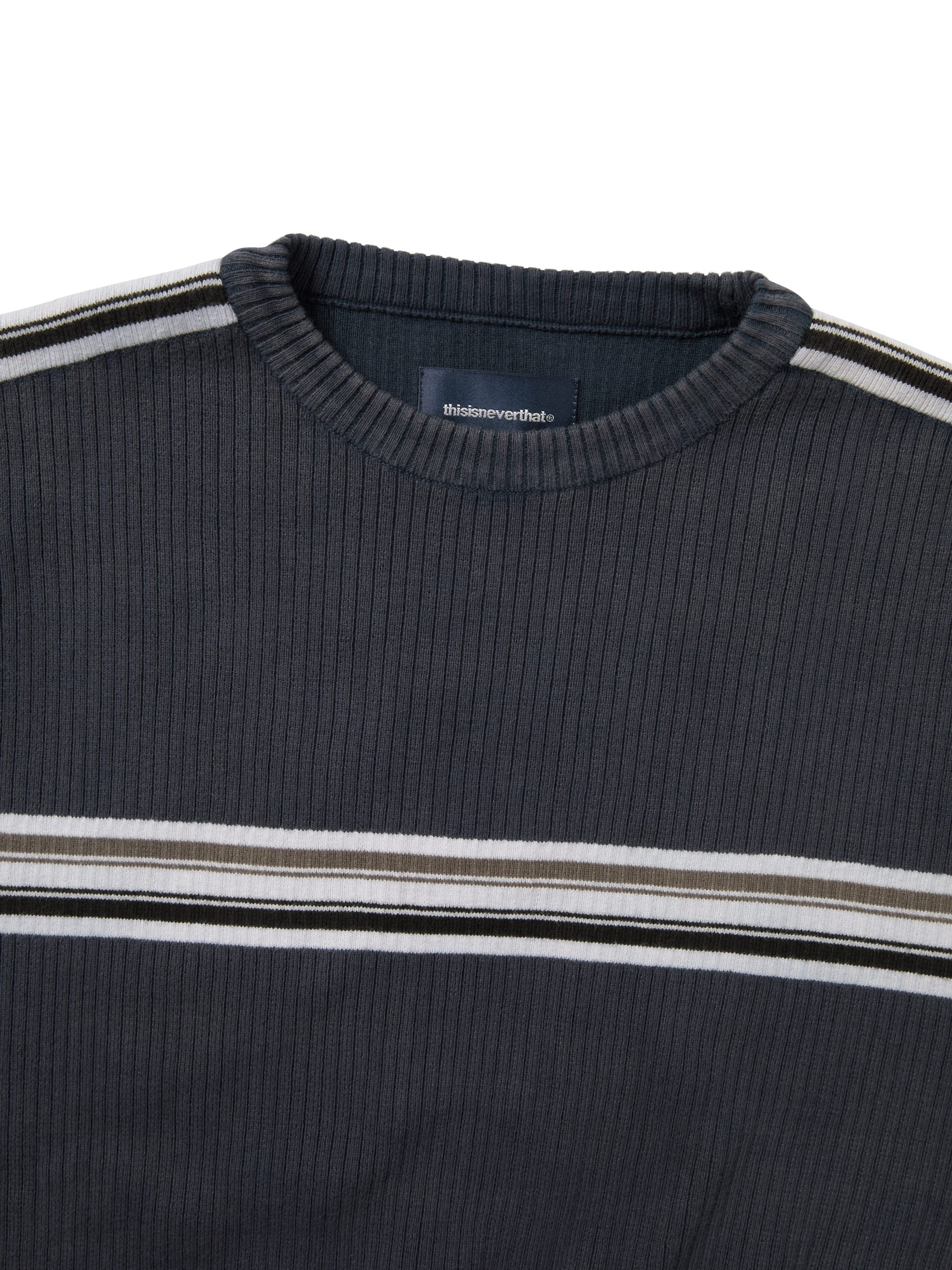 thisisneverthat - Striped Knit L/S Top (Navy) product image 2 | TRAB K-Fashion Australia