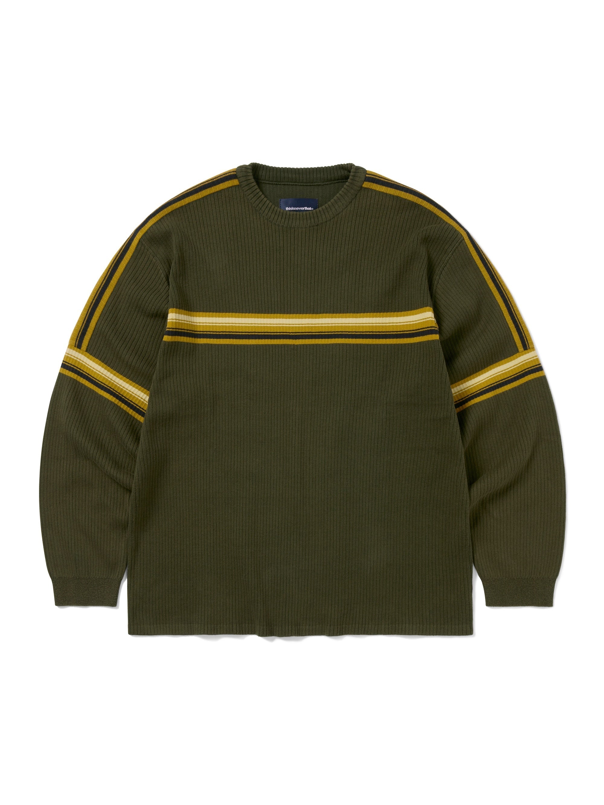 thisisneverthat - Striped Knit L/S Top (Olive) product image 1 | TRAB K-Fashion Australia