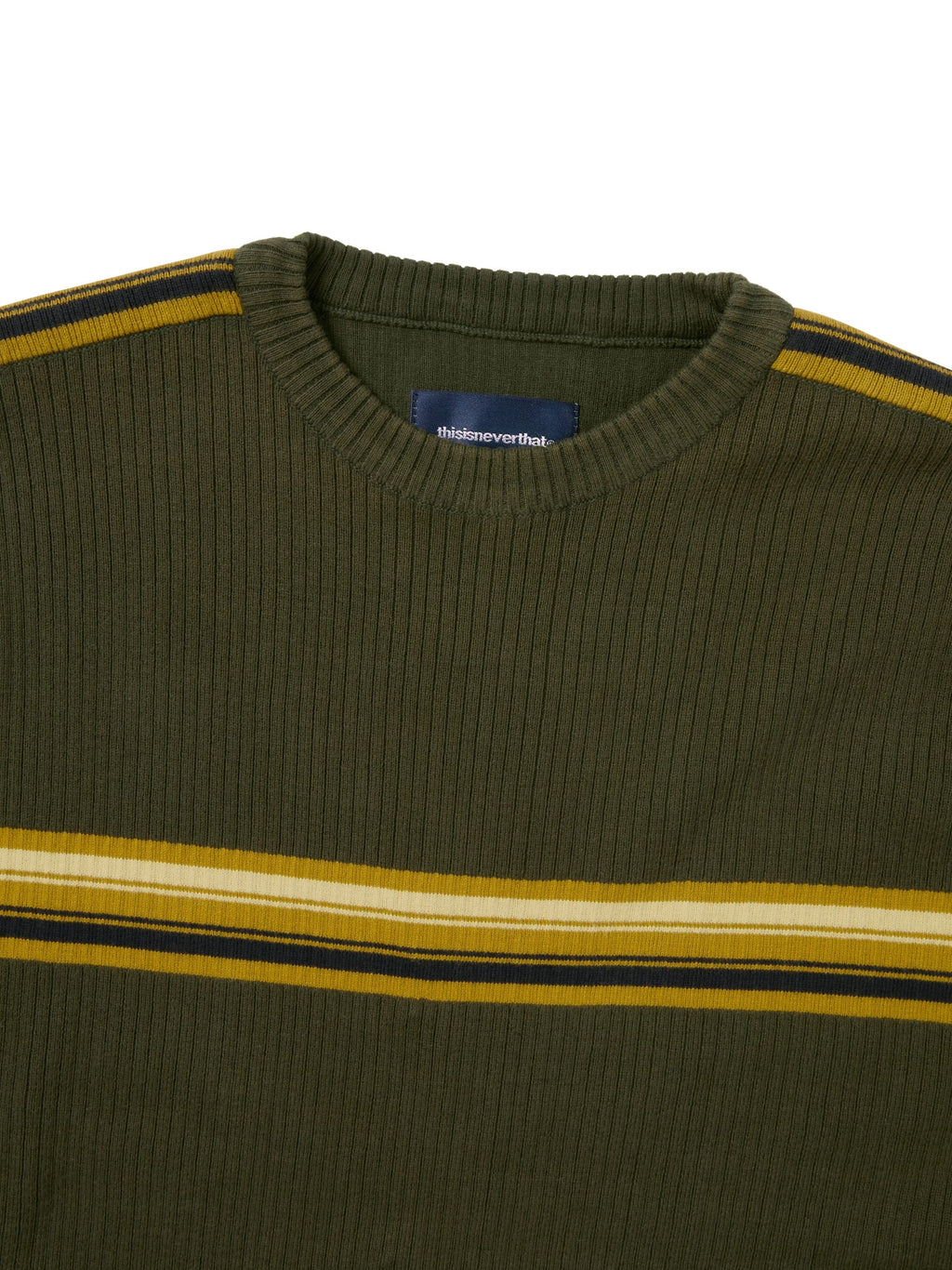 thisisneverthat - Striped Knit L/S Top (Olive) product image 2 | TRAB K-Fashion Australia