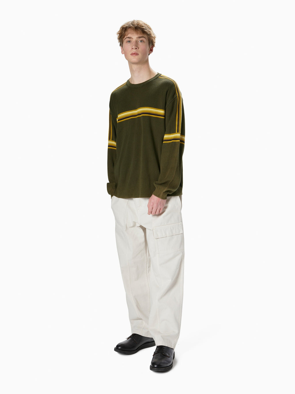 thisisneverthat - Striped Knit L/S Top (Olive) product image 4 | TRAB K-Fashion Australia