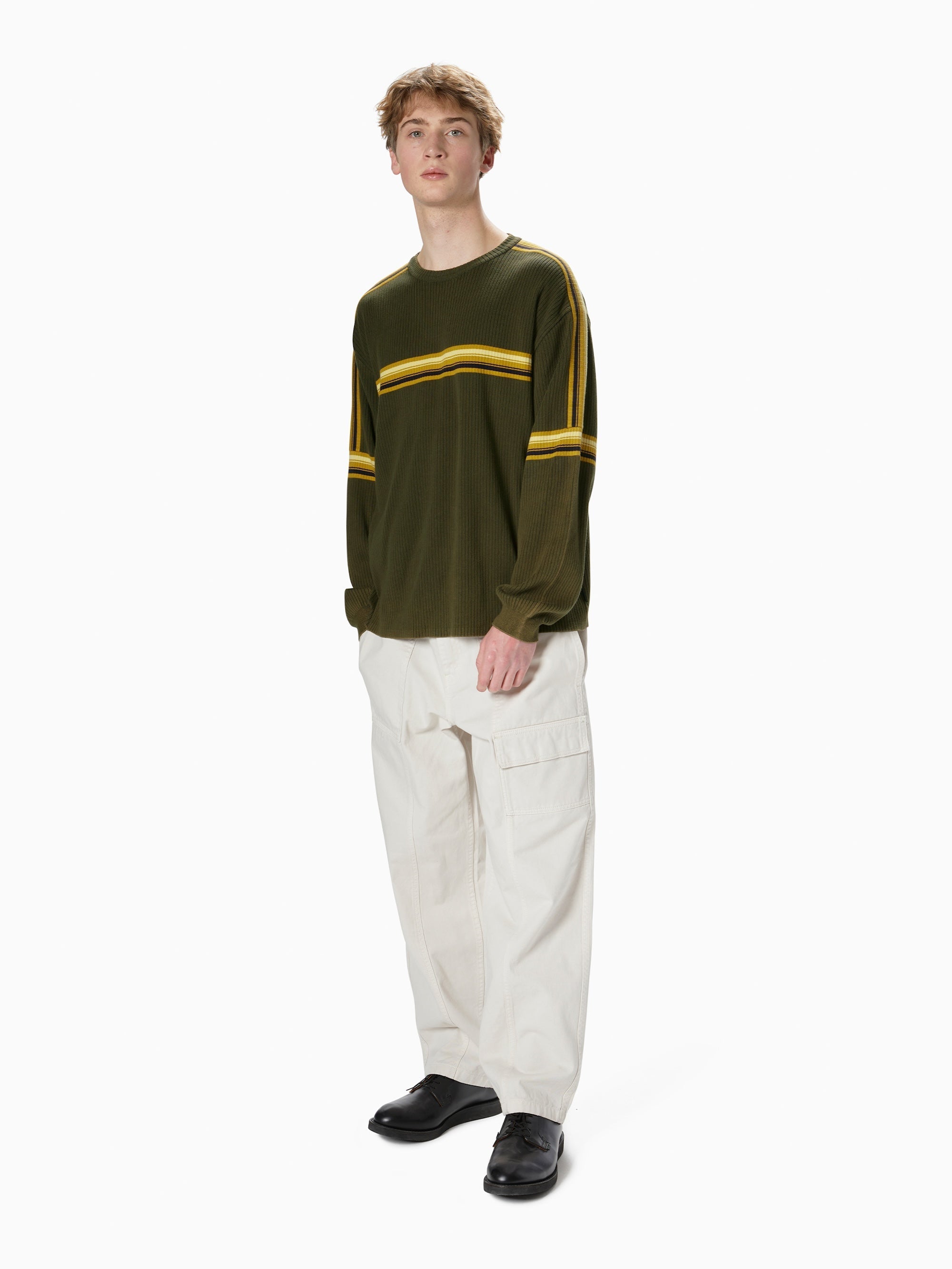 thisisneverthat - Striped Knit L/S Top (Olive) product image 4 | TRAB K-Fashion Australia