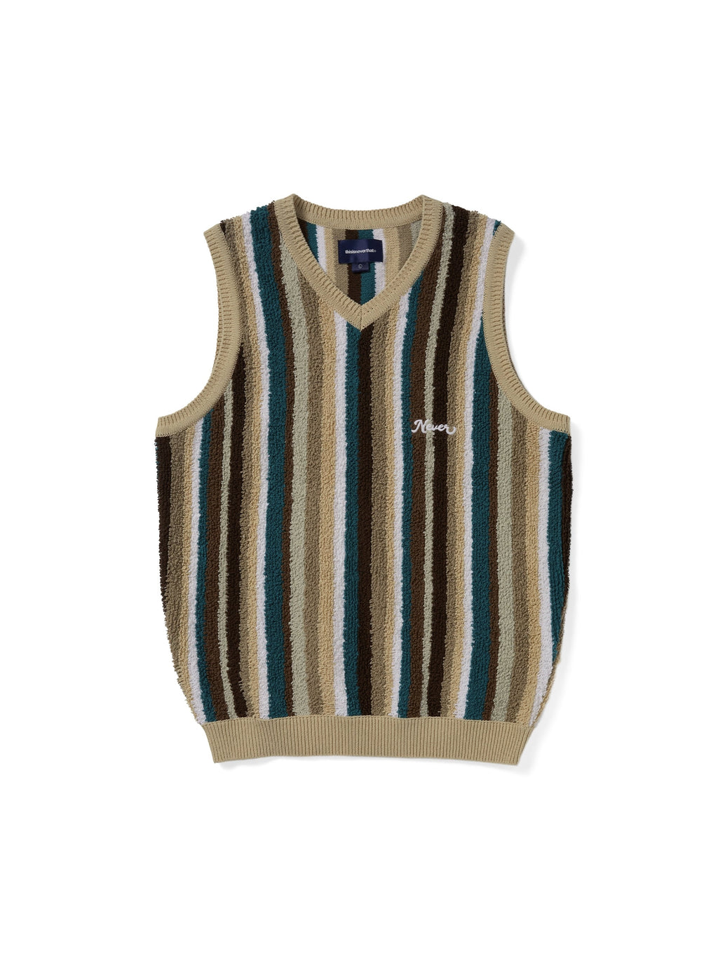 thisisneverthat - Striped Knit Vest (Beige) product image 1 | TRAB K-Fashion Australia