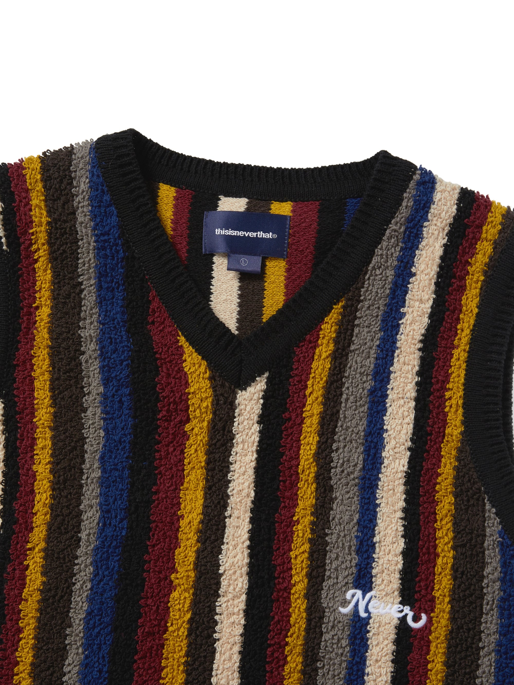 thisisneverthat - Striped Knit Vest (Black) product image 2 | TRAB K-Fashion Australia