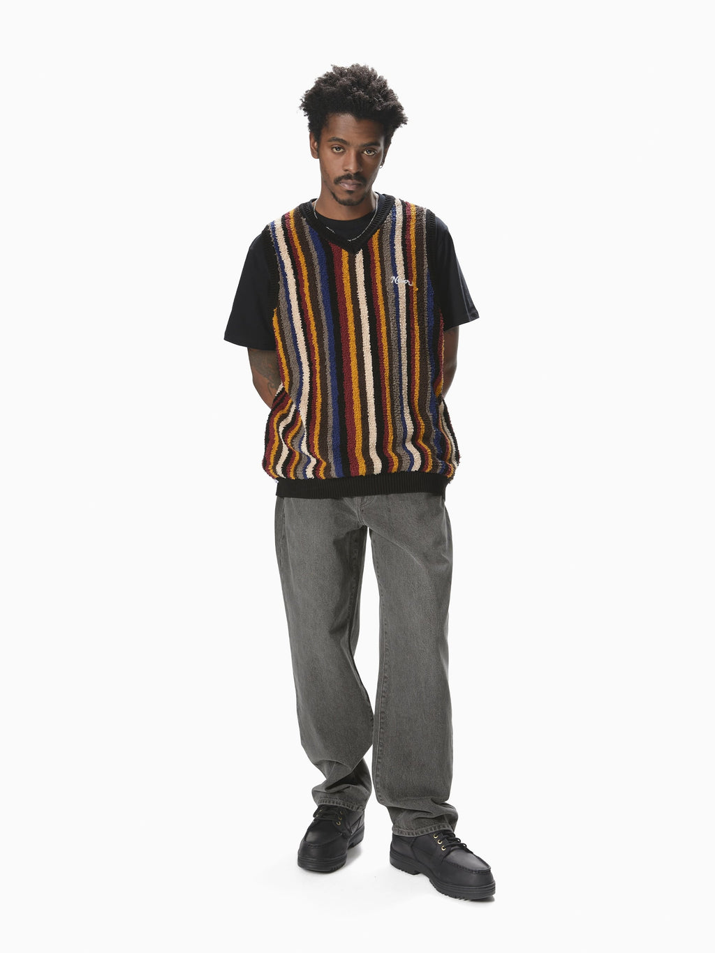 thisisneverthat - Striped Knit Vest (Black) product image 4 | TRAB K-Fashion Australia