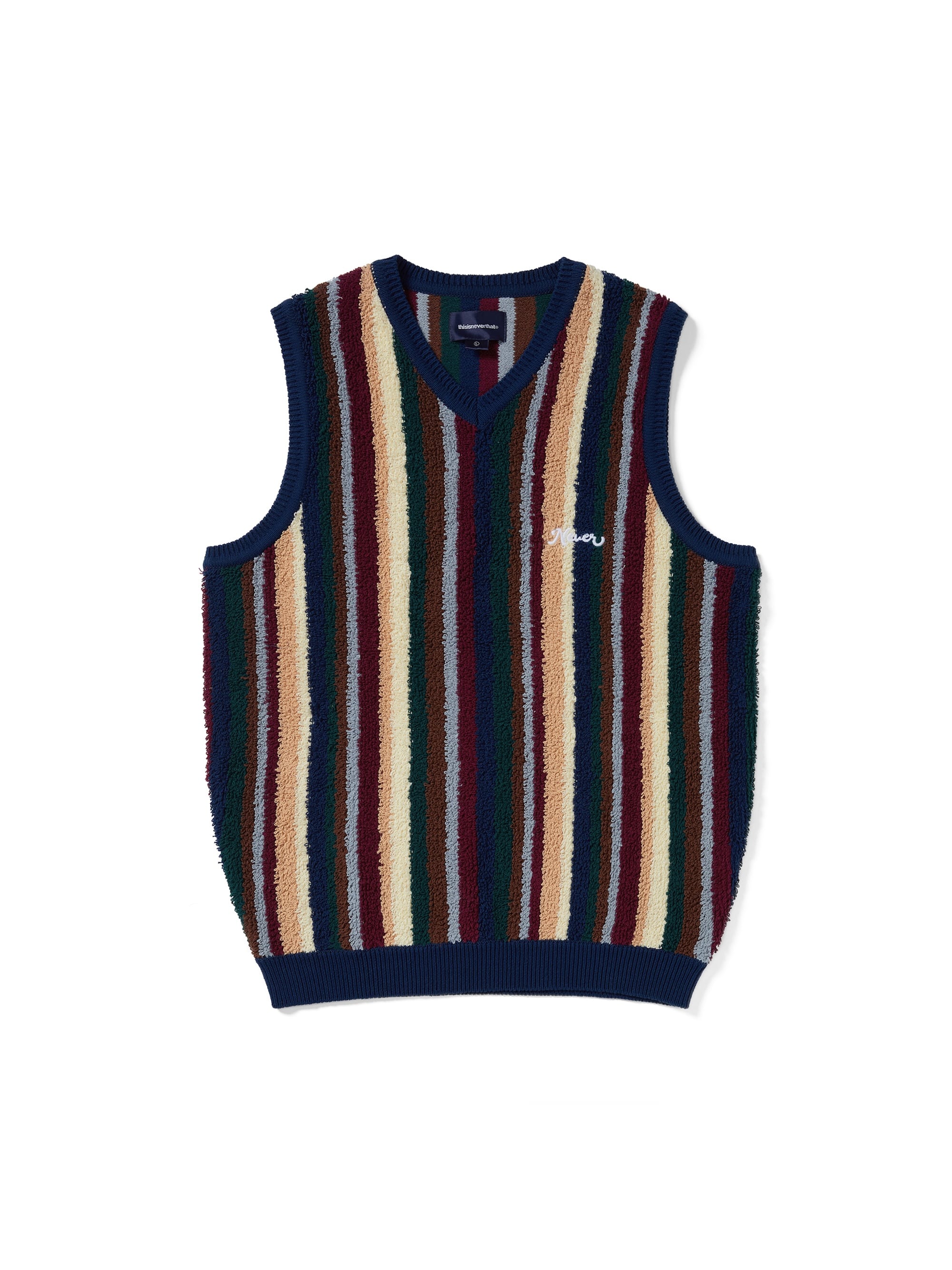 thisisneverthat - Striped Knit Vest (Navy) product image 1 | TRAB K-Fashion Australia