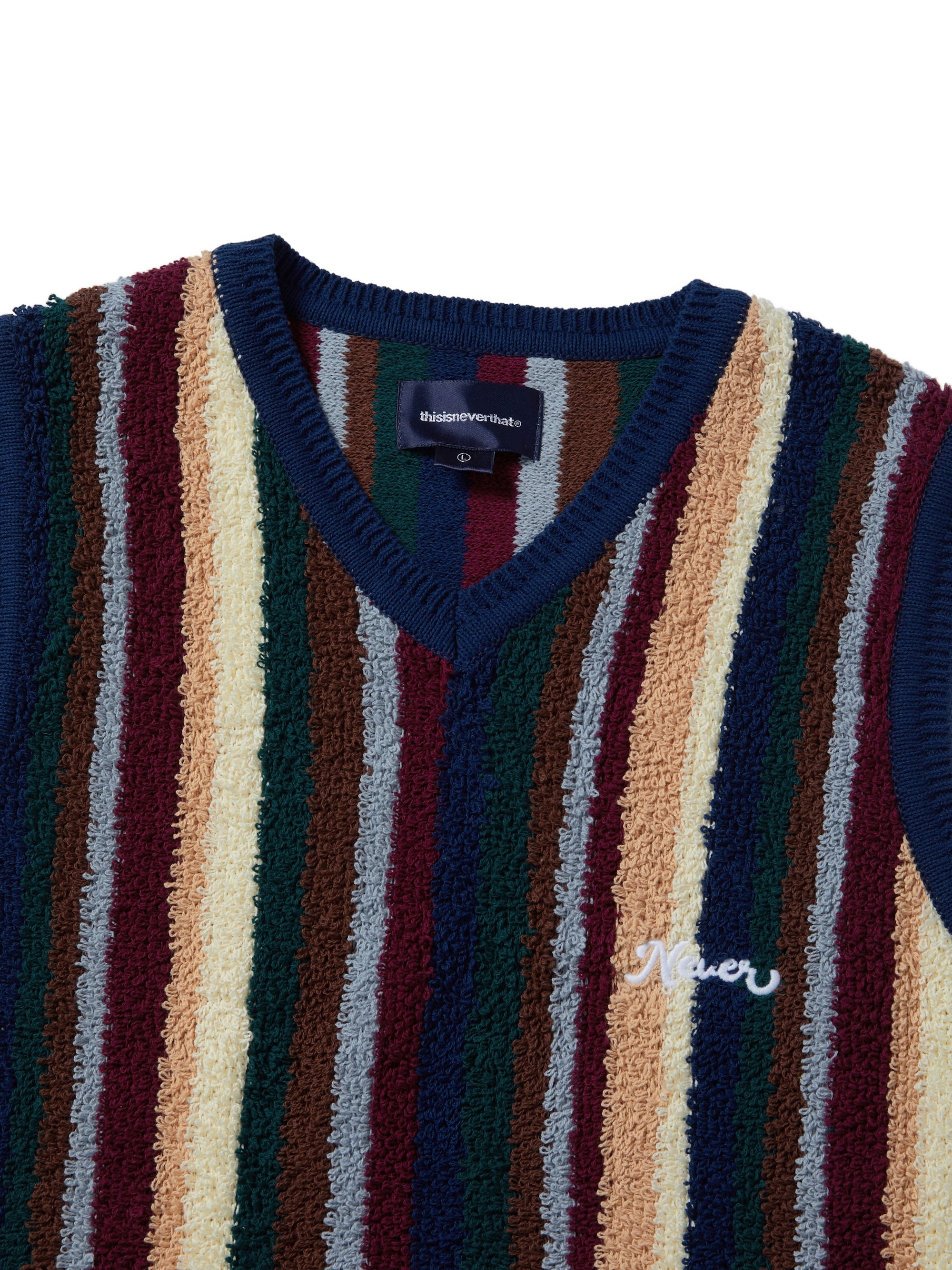 thisisneverthat - Striped Knit Vest (Navy) product image 2 | TRAB K-Fashion Australia