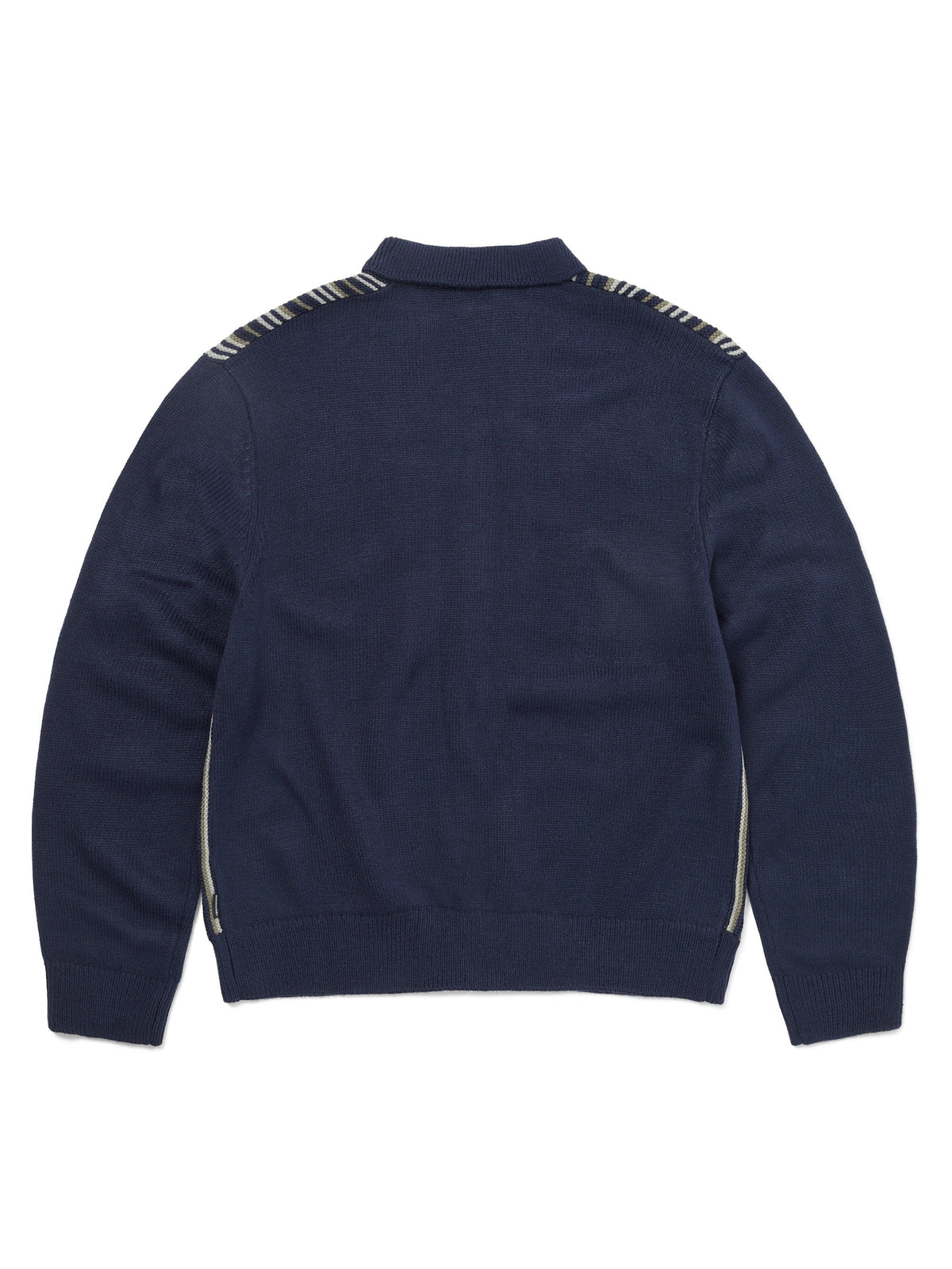 thisisneverthat - Striped Knit Zip Cardigan (Navy) product image 3 | TRAB K-Fashion Australia