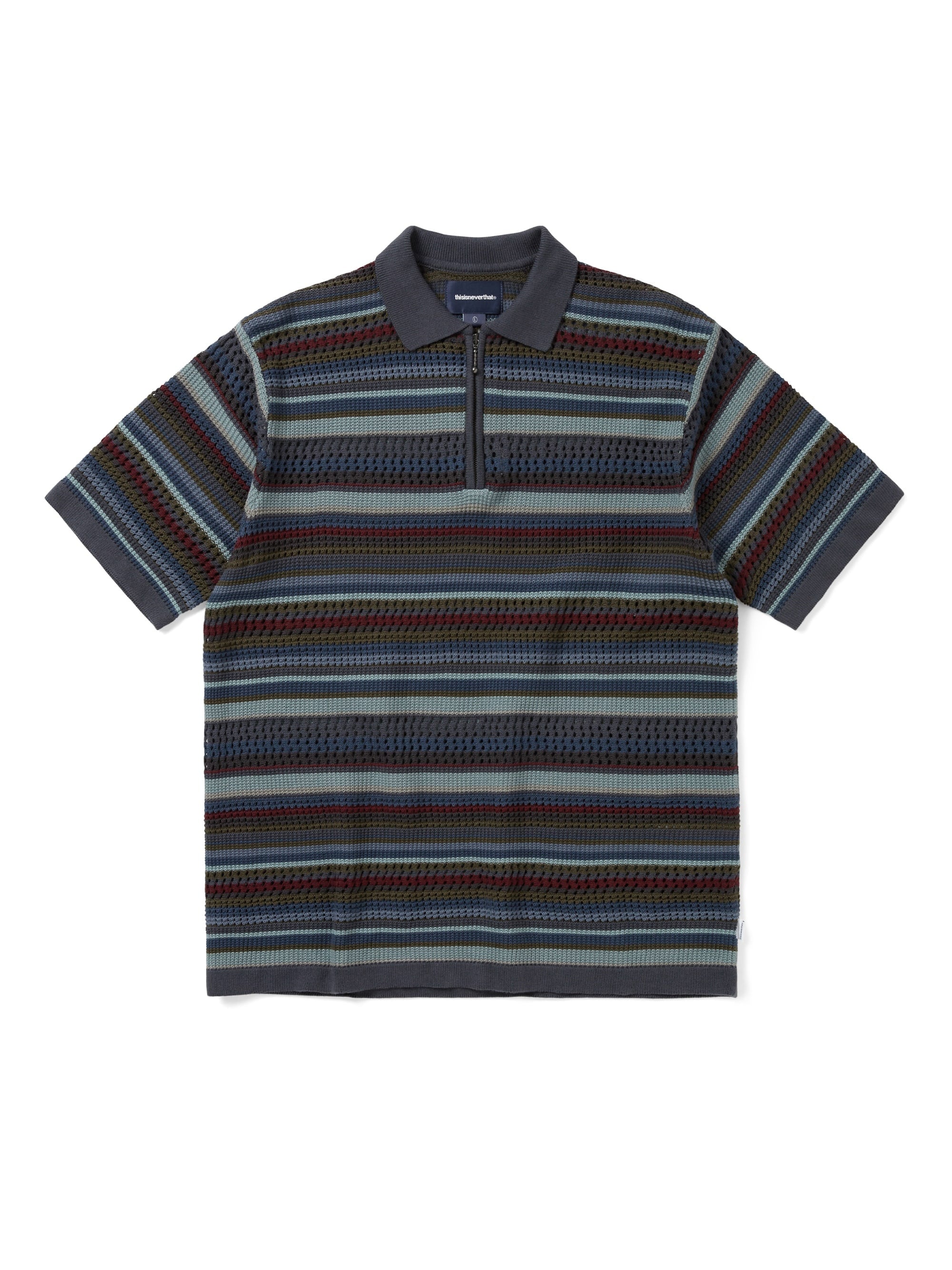 thisisneverthat - Striped S/S KnIt Polo (Dark Navy) product image 1 | TRAB K-Fashion Australia