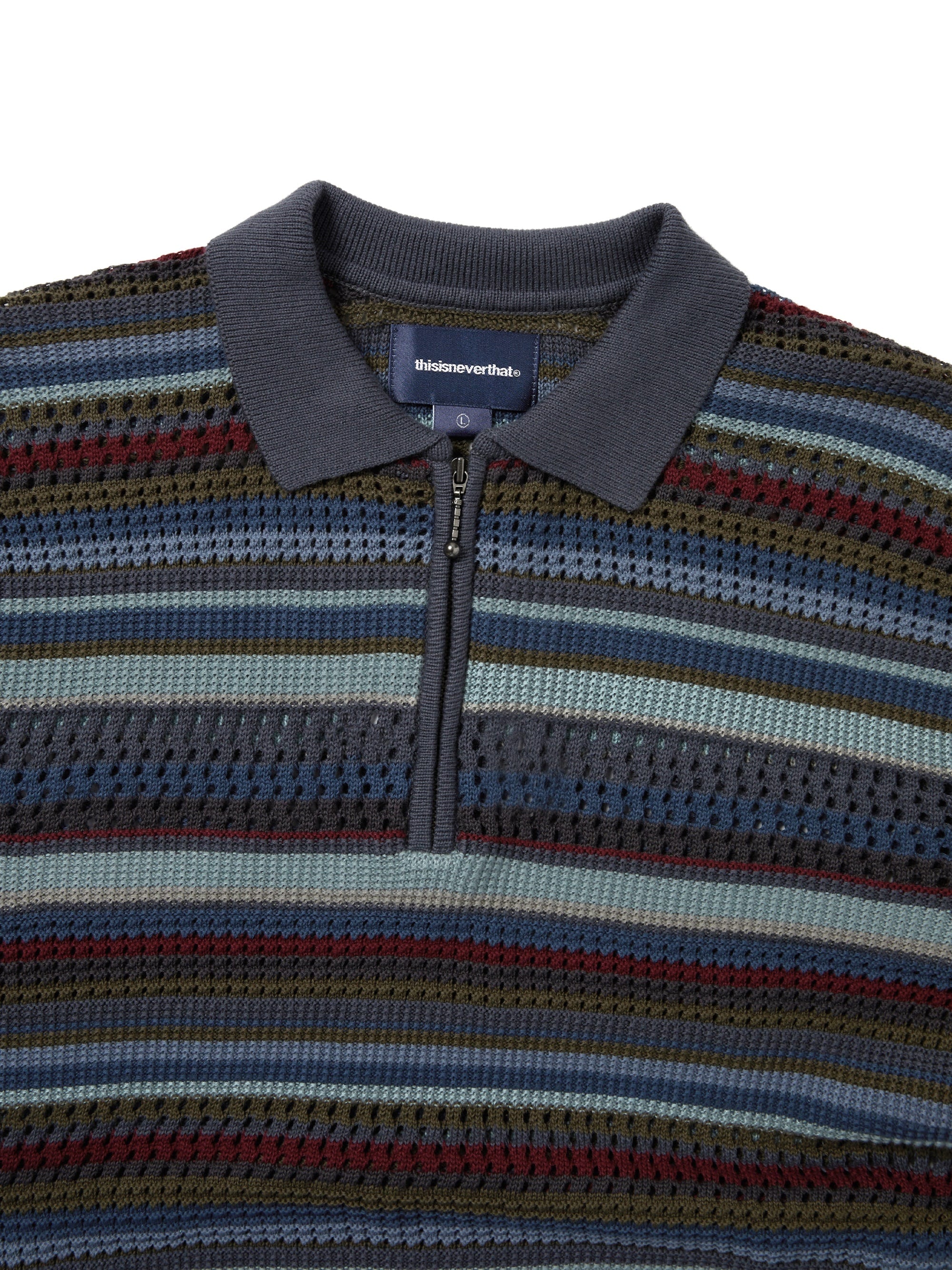 thisisneverthat - Striped S/S KnIt Polo (Dark Navy) product image 2 | TRAB K-Fashion Australia