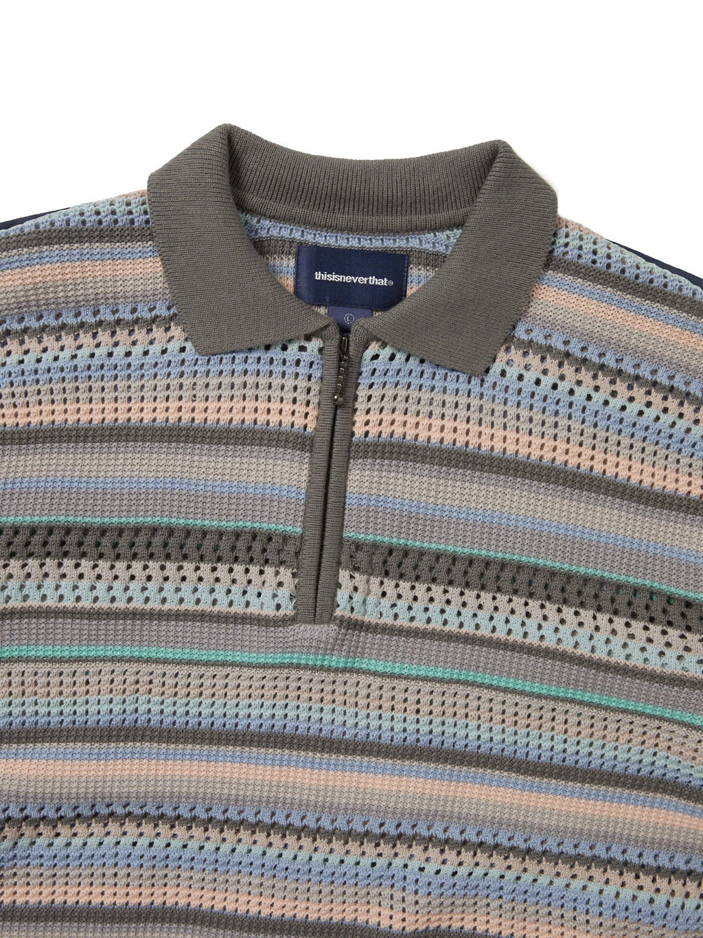 thisisneverthat - Striped S/S KnIt Polo (Grey) product image 2 | TRAB K-Fashion Australia