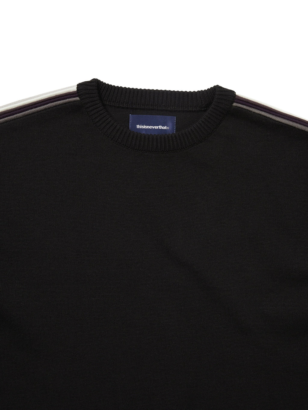 thisisneverthat - Striped Sleeve Knit Crew (Black) product image 2 | TRAB K-Fashion Australia