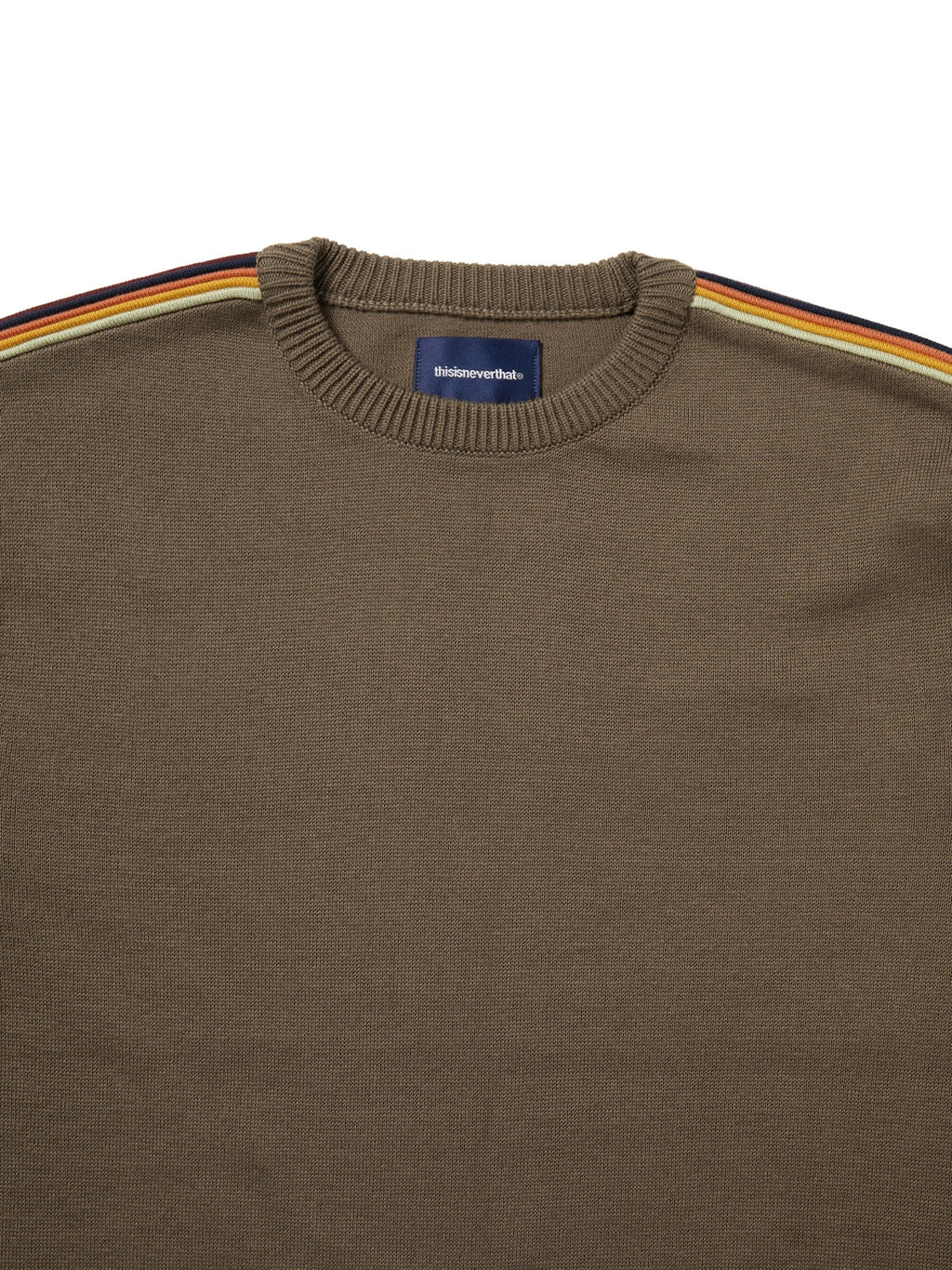 thisisneverthat - Striped Sleeve Knit Crew (Brown) product image 2 | TRAB K-Fashion Australia