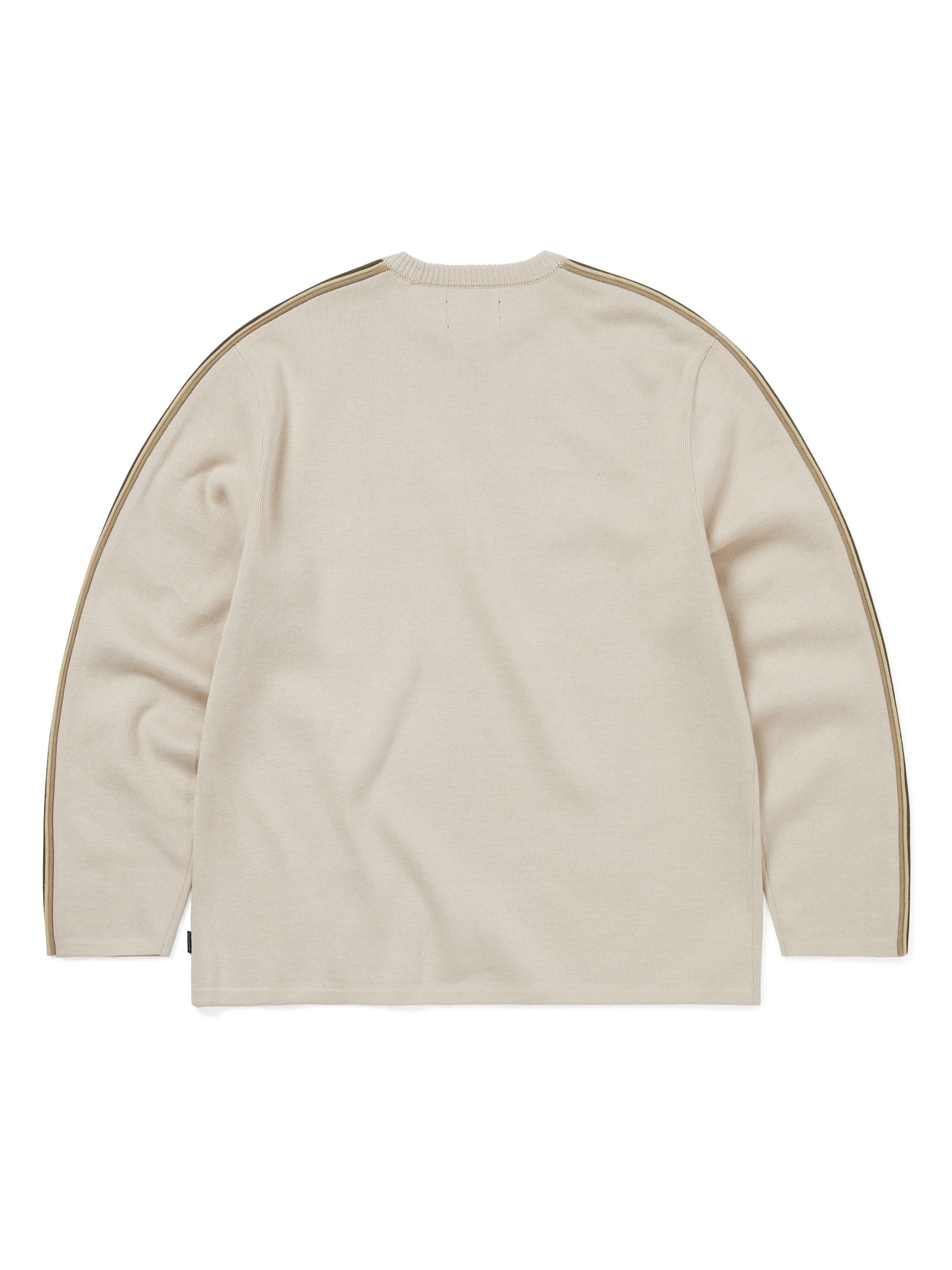 thisisneverthat - Striped Sleeve Knit Crew (Ivory) product image 3 | TRAB K-Fashion Australia