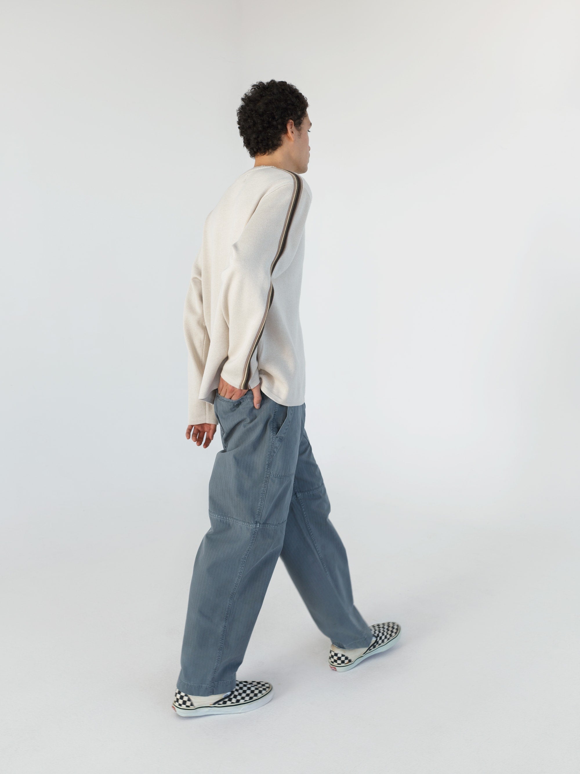 thisisneverthat - Striped Sleeve Knit Crew (Ivory) product image 5 | TRAB K-Fashion Australia