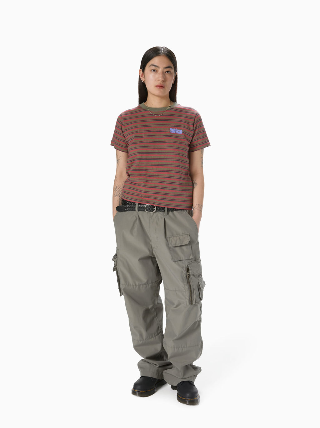 thisisneverthat - Striped W Tee (Khaki) product image 4 | TRAB K-Fashion Australia