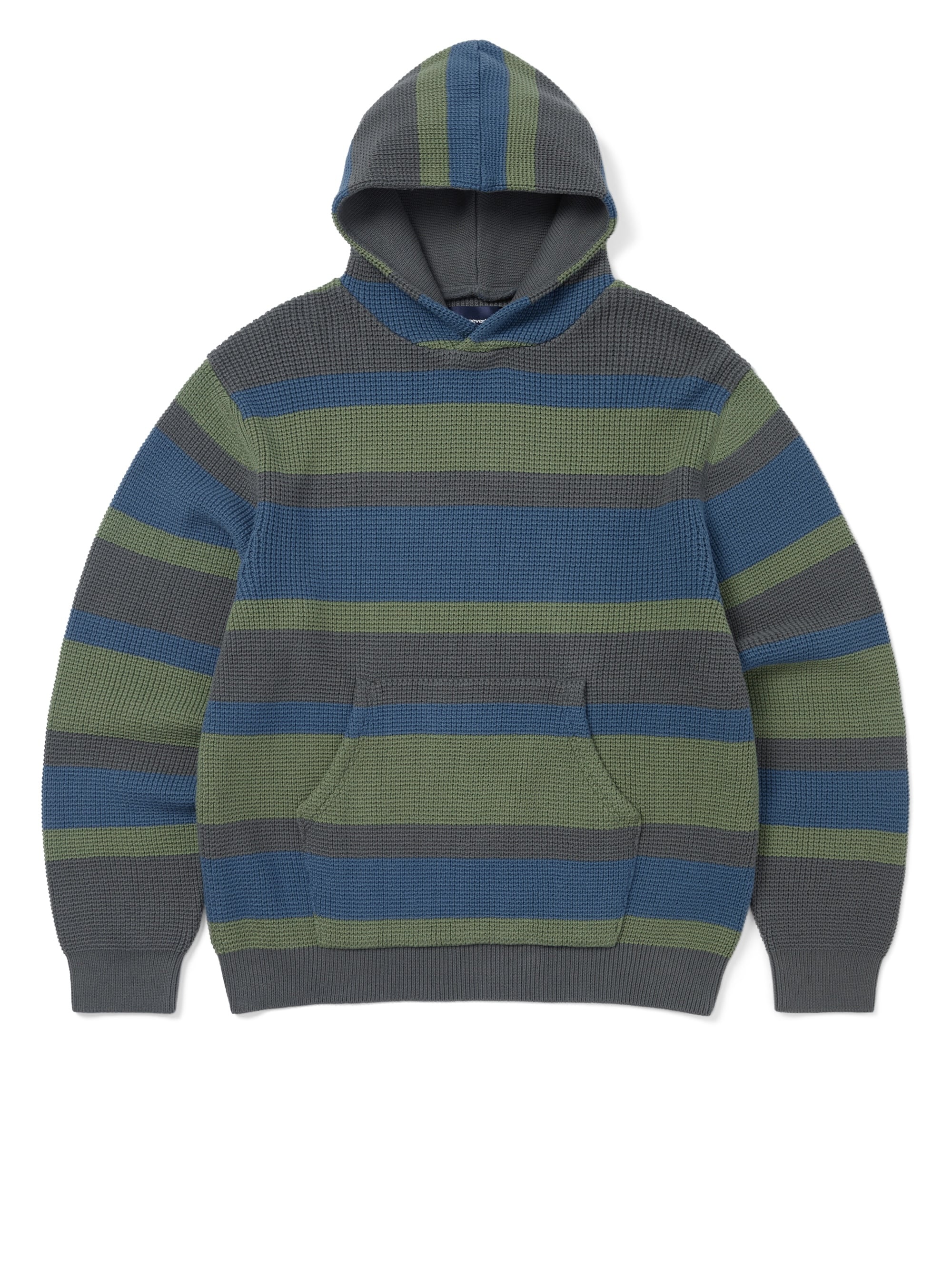 thisisneverthat - Striped Waffle Knit Hoodie (Grey) product image 1 | TRAB K-Fashion Australia
