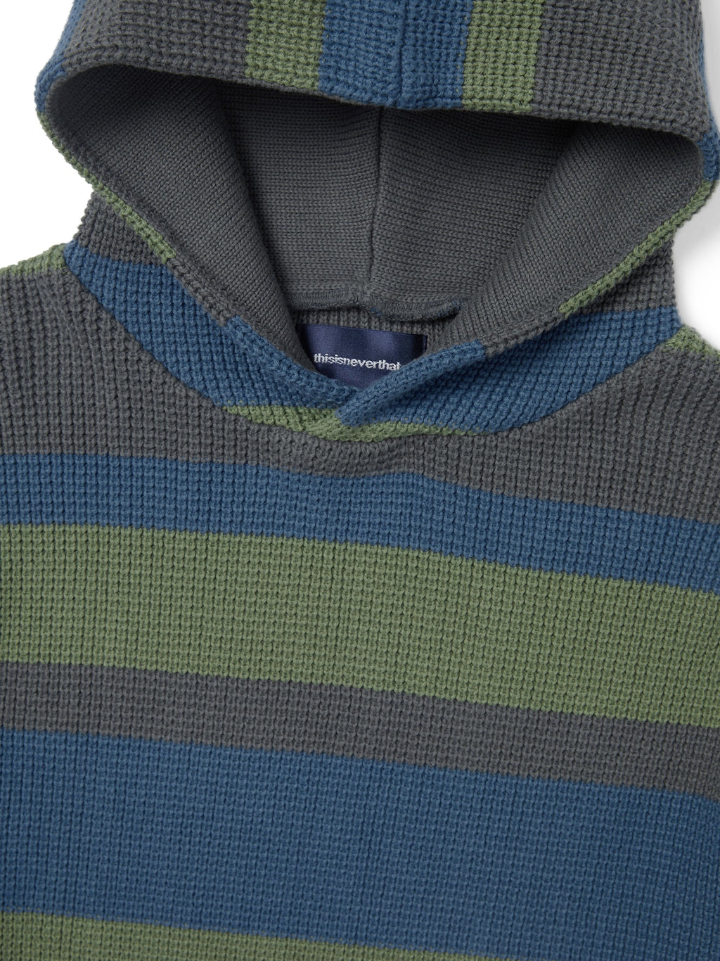 thisisneverthat - Striped Waffle Knit Hoodie (Grey) product image 2 | TRAB K-Fashion Australia