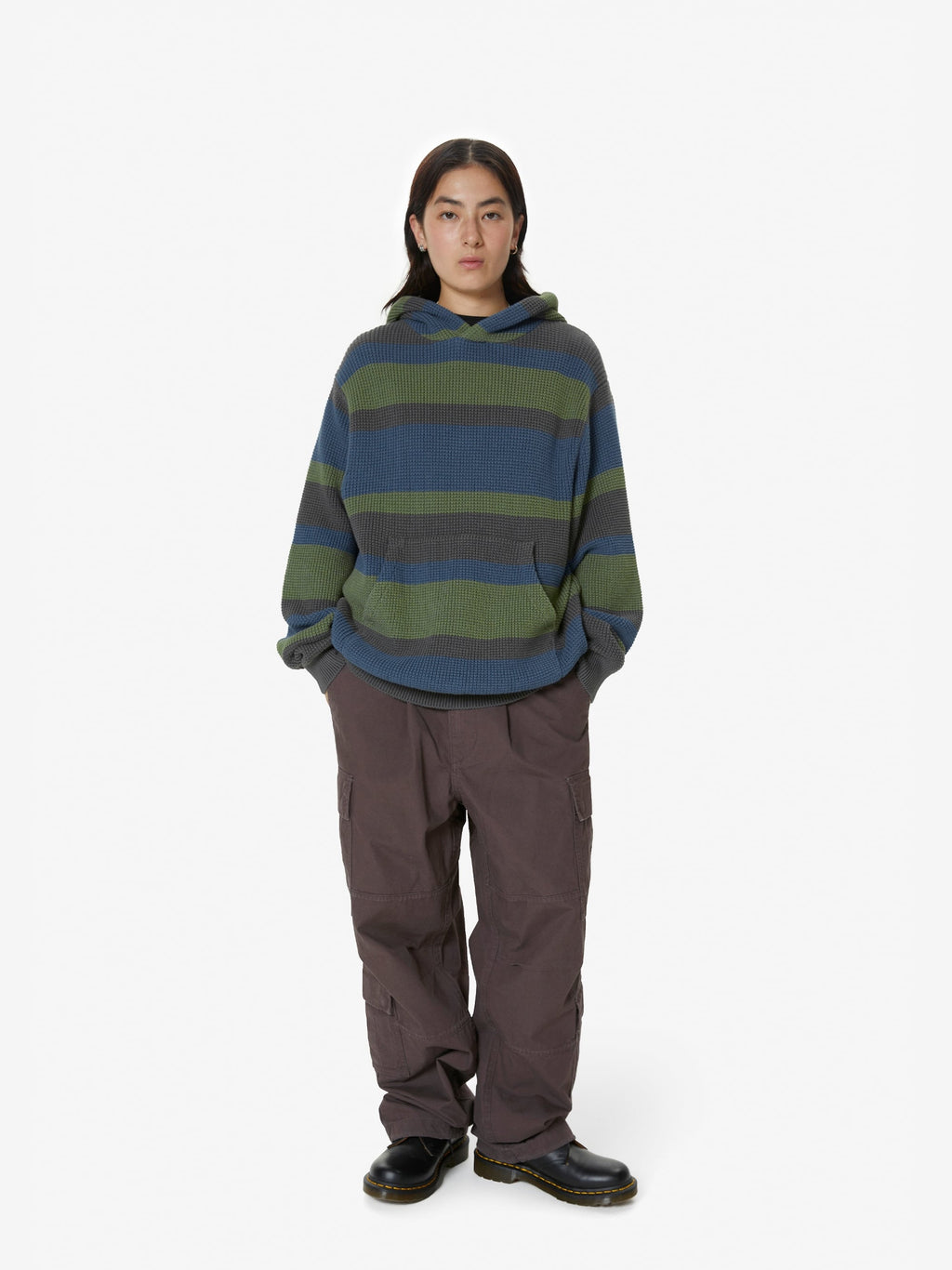 thisisneverthat - Striped Waffle Knit Hoodie (Grey) product image 7 | TRAB K-Fashion Australia