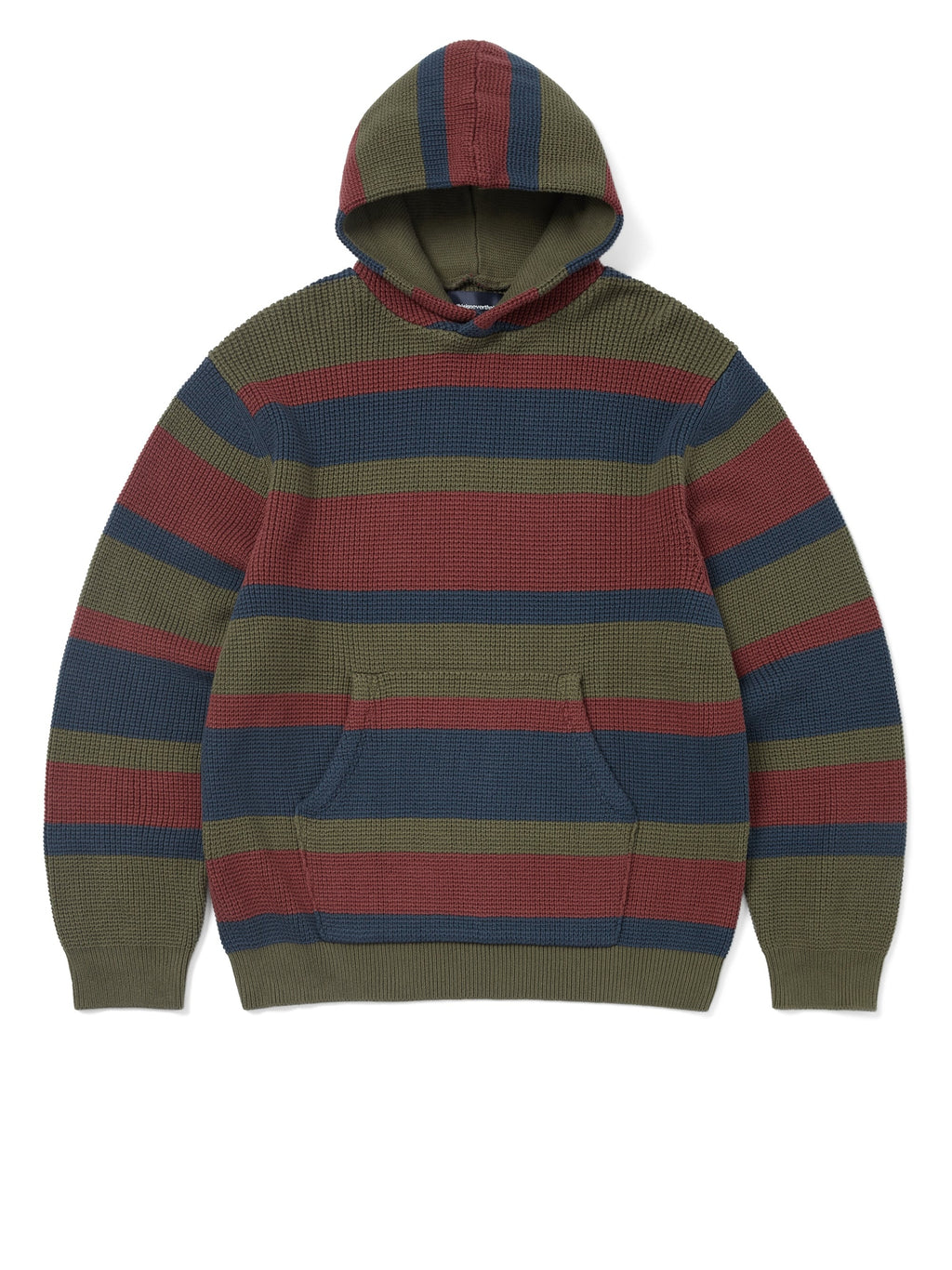 thisisneverthat - Striped Waffle Knit Hoodie (Olive) product image 1 | TRAB K-Fashion Australia