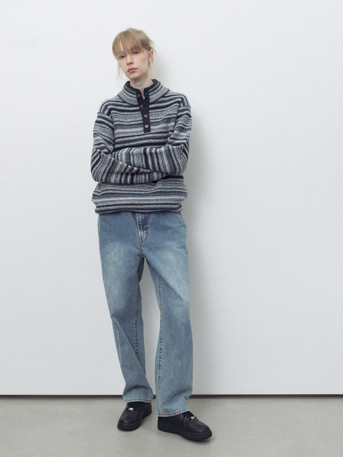 thisisneverthat - Striped Wool Knit Pullover (Navy) product image 5 | TRAB K-Fashion Australia