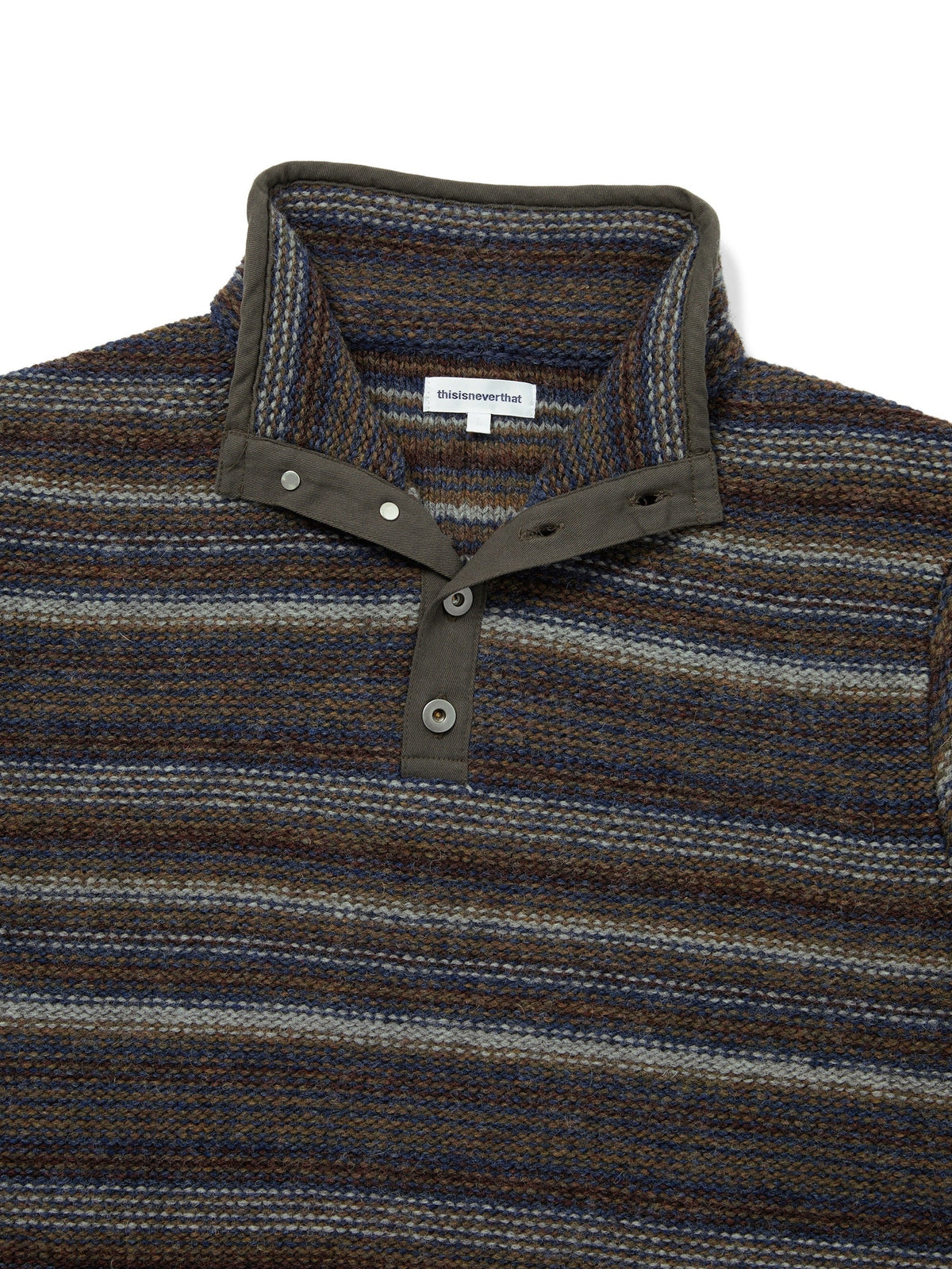 thisisneverthat - Striped Wool Knit Pullover (Olive) product image 2 | TRAB K-Fashion Australia