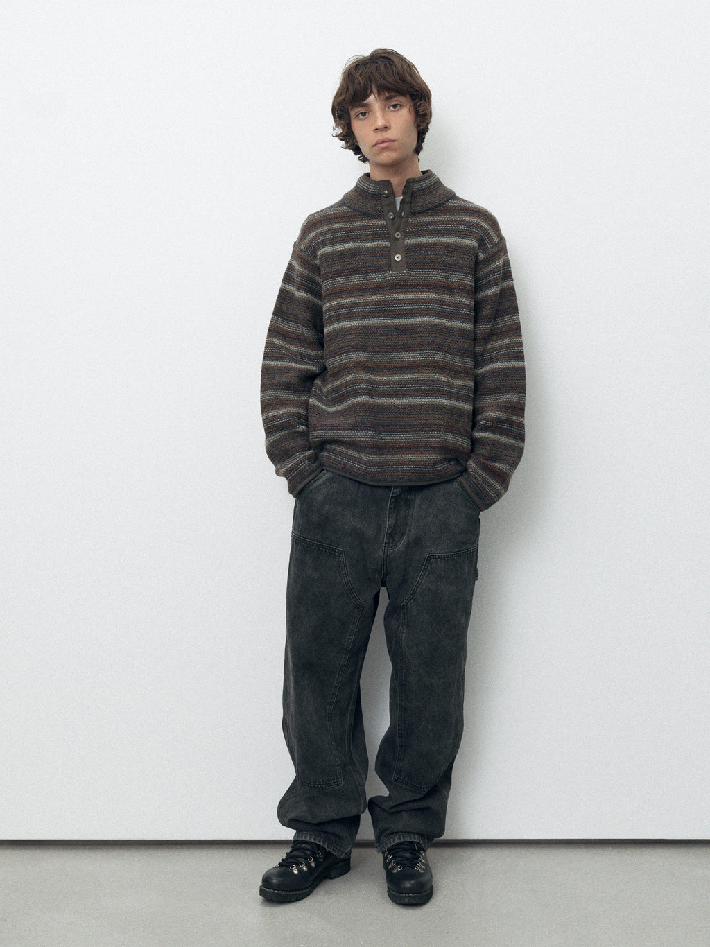 thisisneverthat - Striped Wool Knit Pullover (Olive) product image 5 | TRAB K-Fashion Australia