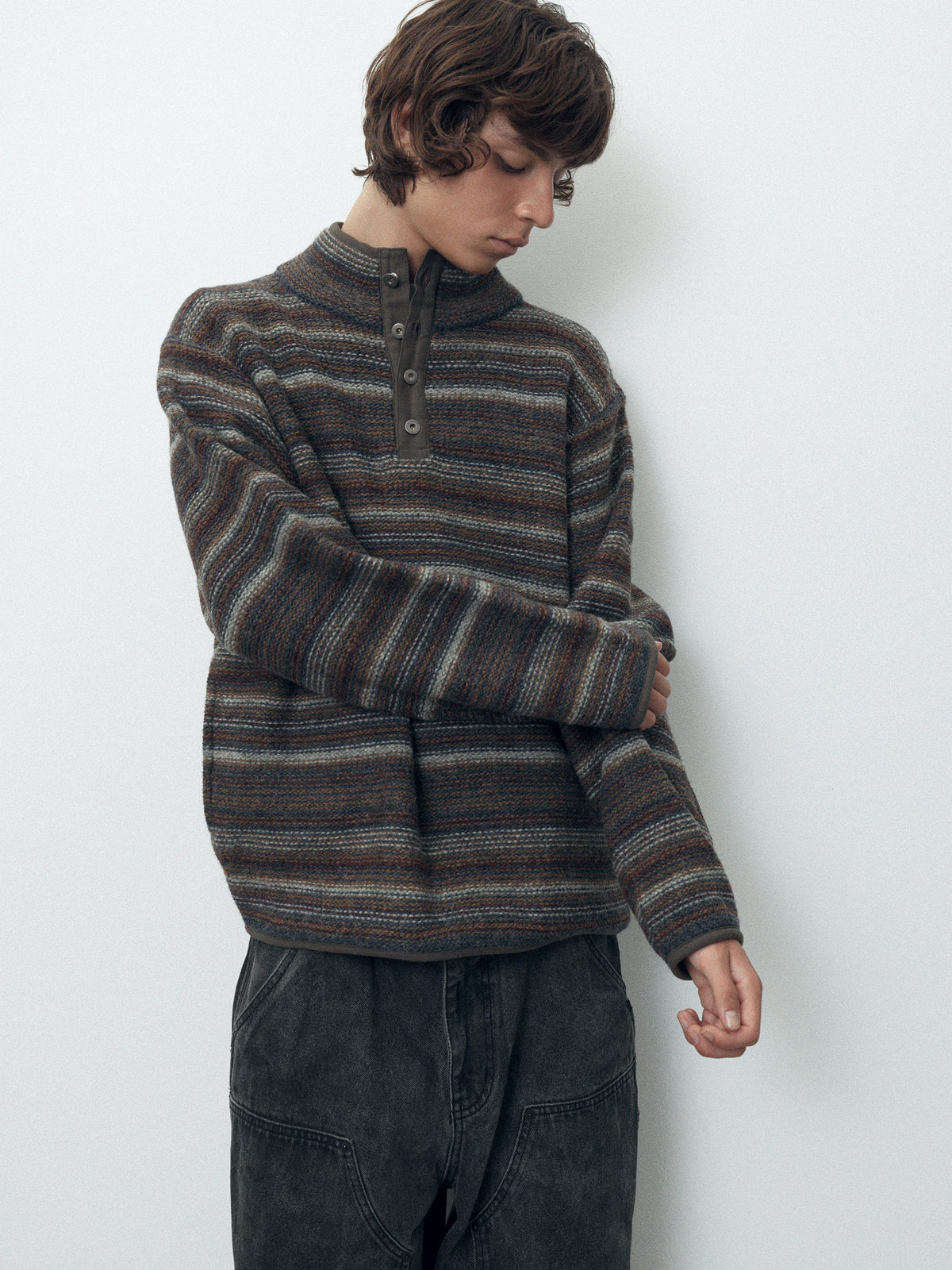 thisisneverthat - Striped Wool Knit Pullover (Olive) product image 6 | TRAB K-Fashion Australia