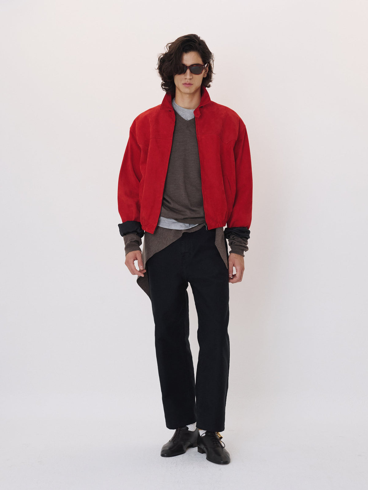 Recto - Suede Harrington Jumper (Scarlet Red) product image 2 | TRAB K-Fashion Australia