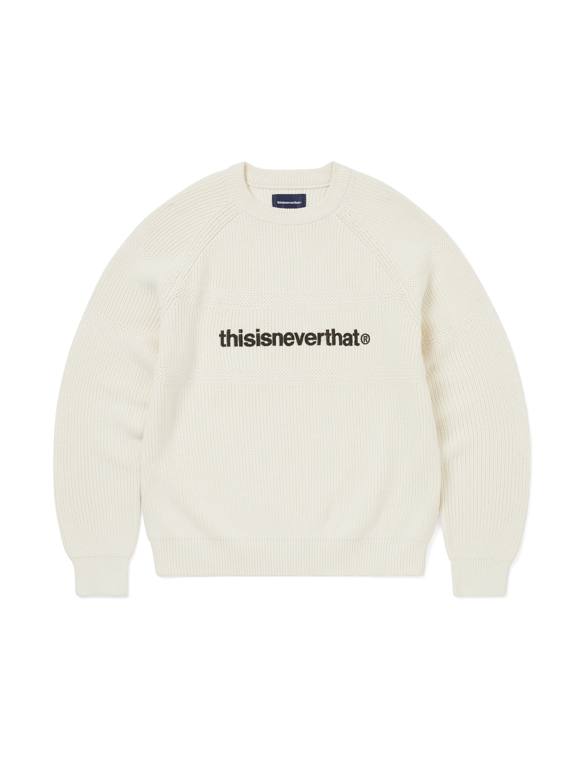 thisisneverthat - T-Logo Knit Sweater (White) product image 1 | TRAB K-Fashion Australia