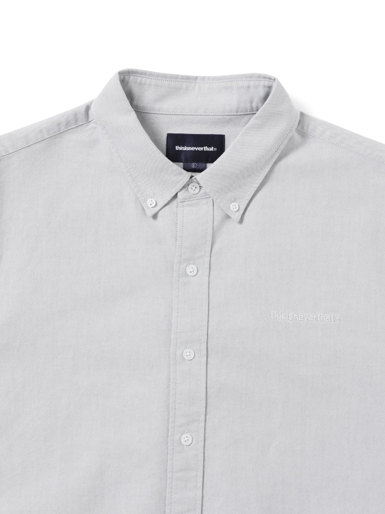 thisisneverthat - T-Logo Oxford Shirt (Grey) product image 2 | TRAB K-Fashion Australia