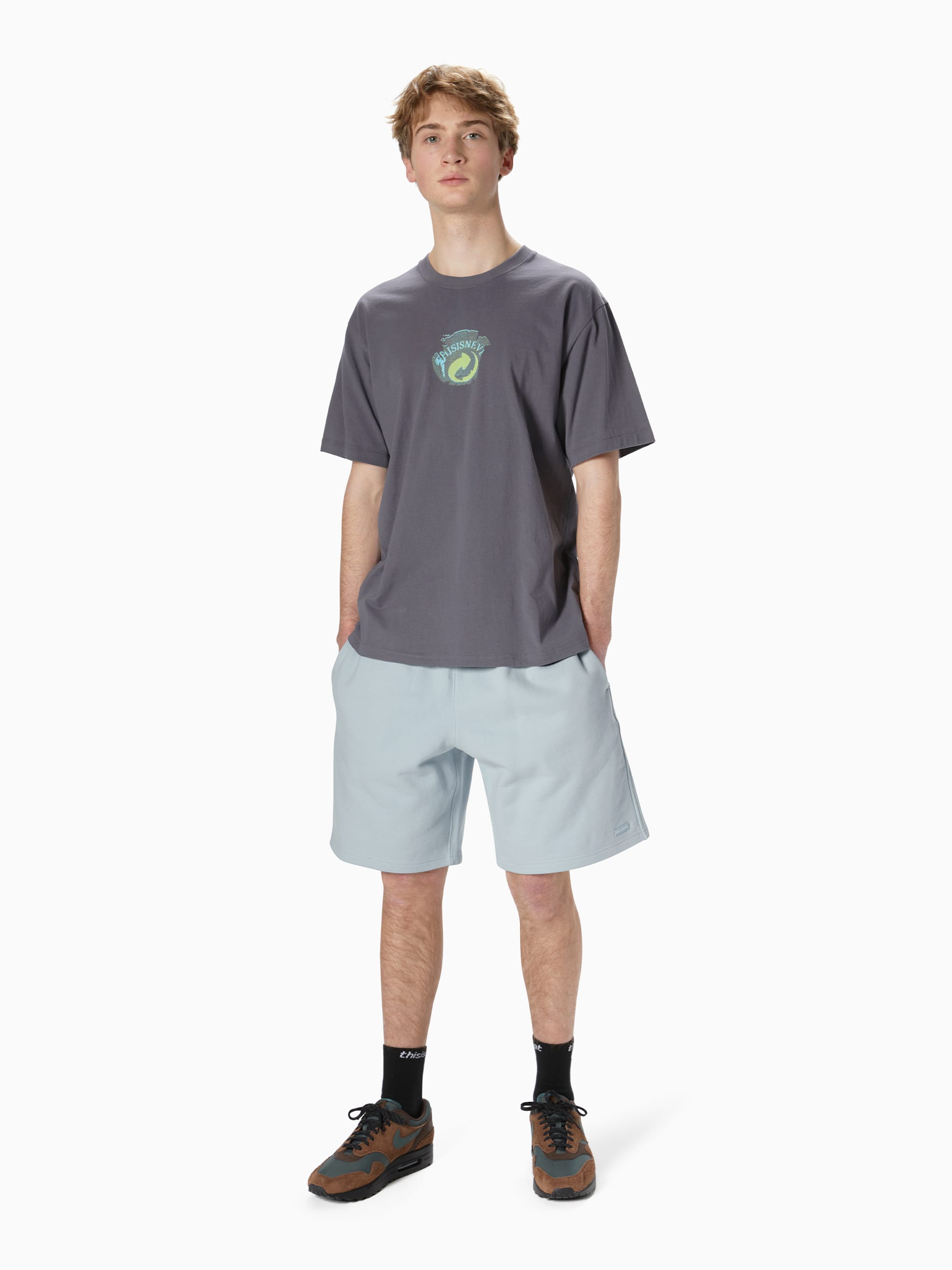 thisisneverthat - T.N.T. Classic HDP Sweatshort (Aqua) product image 6 | TRAB K-Fashion Australia