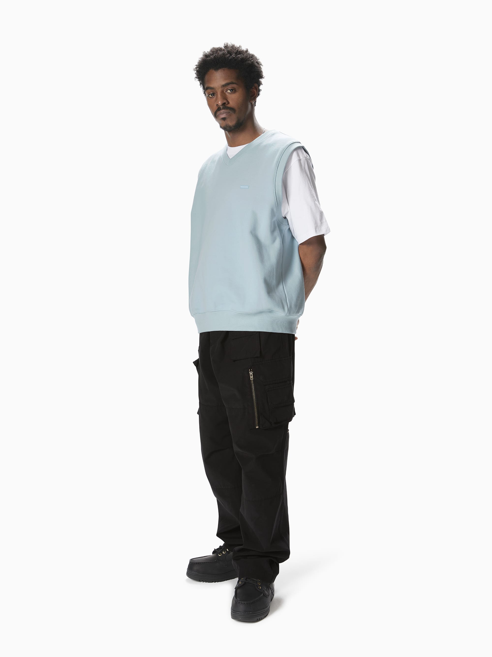 thisisneverthat - T.N.T. Classic HDP V Neck Vest (Heather Aqua) product image 6 | TRAB K-Fashion Australia