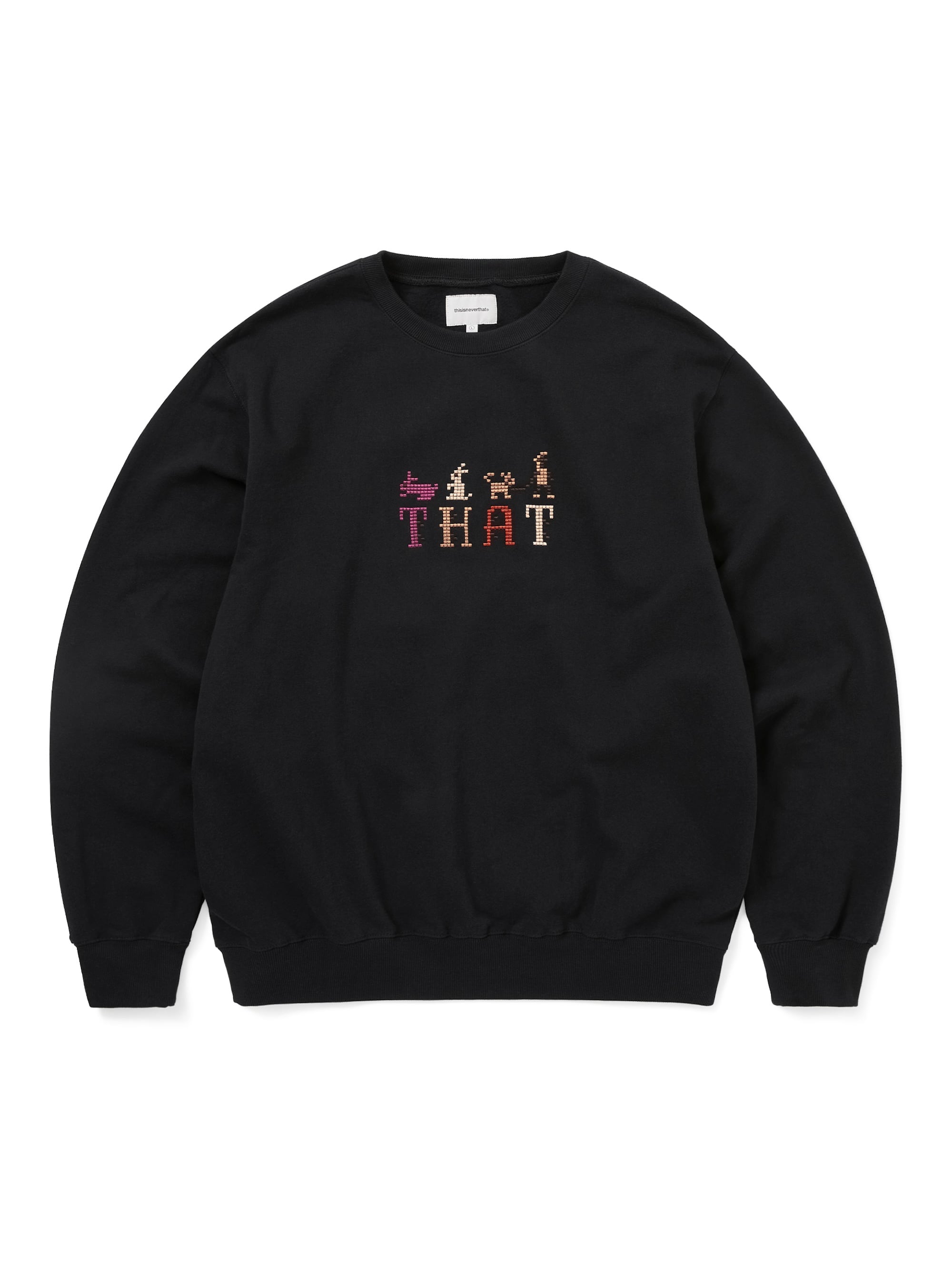 thisisneverthat - THAT Embroidered Crewneck Dark Heather (Black) product image 1 | TRAB K-Fashion Australia