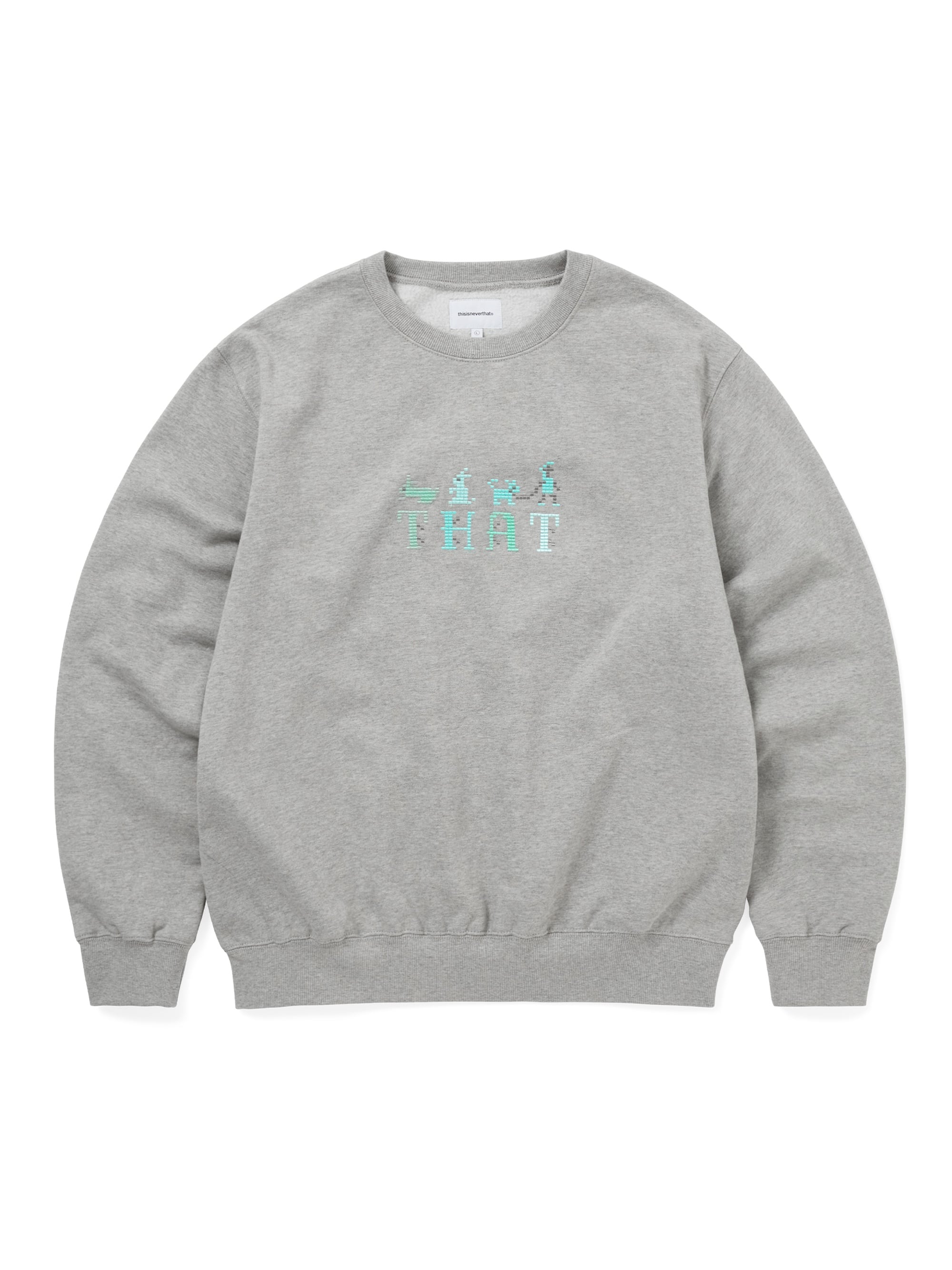 thisisneverthat - THAT Embroidered Crewneck Dark Heather (Grey) product image 1 | TRAB K-Fashion Australia