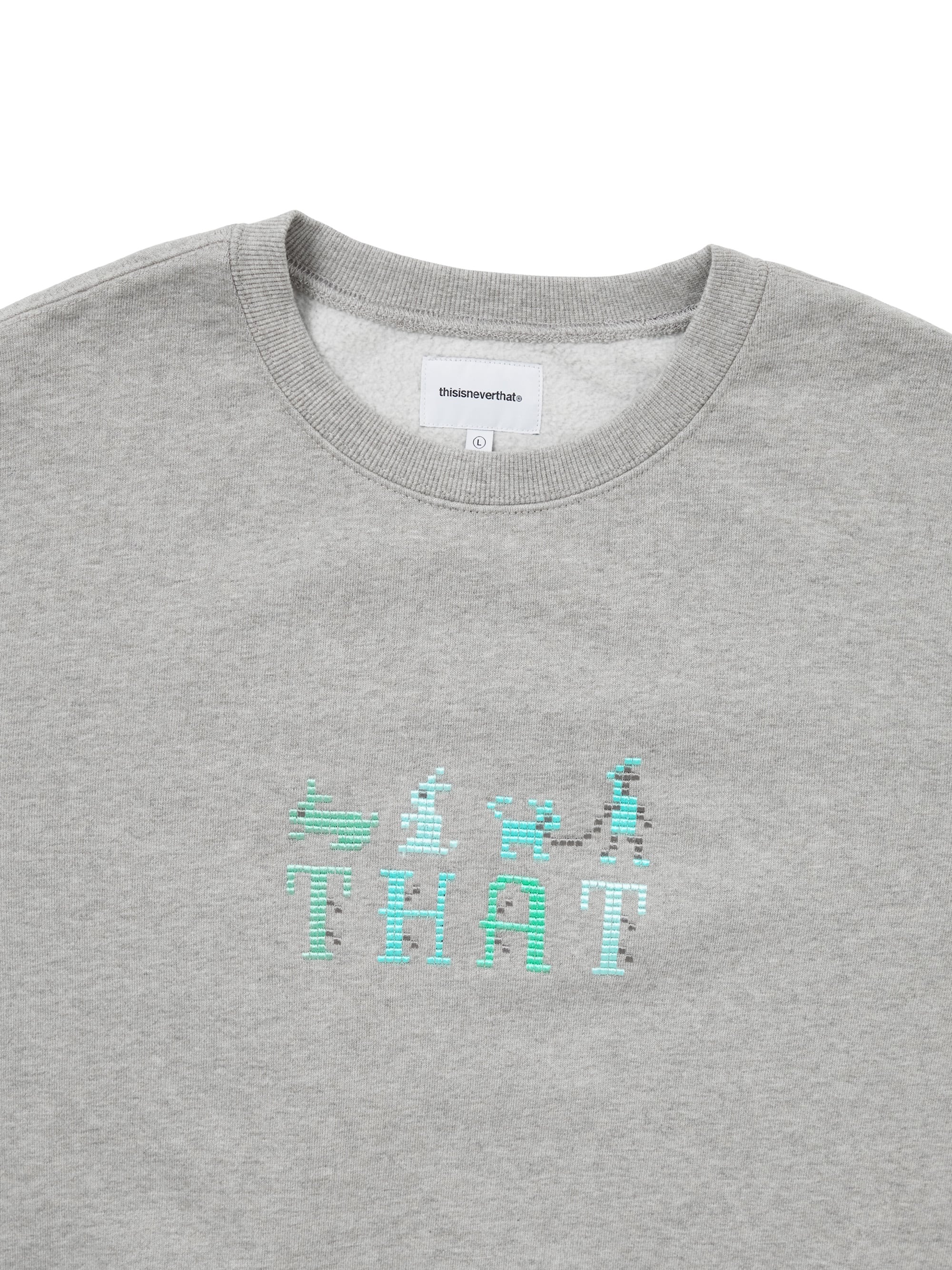thisisneverthat - THAT Embroidered Crewneck Dark Heather (Grey) product image 2 | TRAB K-Fashion Australia