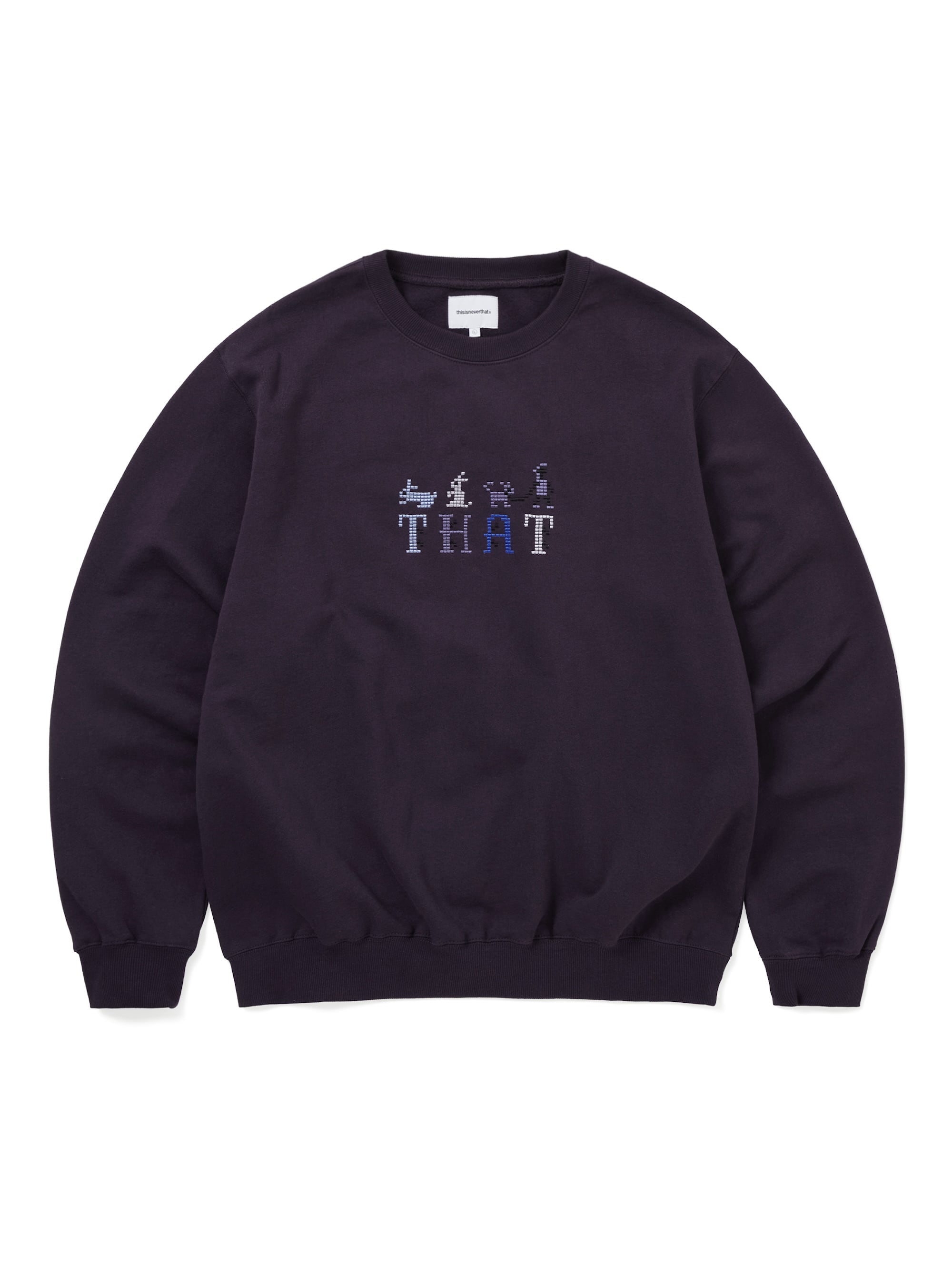 thisisneverthat - THAT Embroidered Crewneck (Dark Purple) product image 1 | TRAB K-Fashion Australia