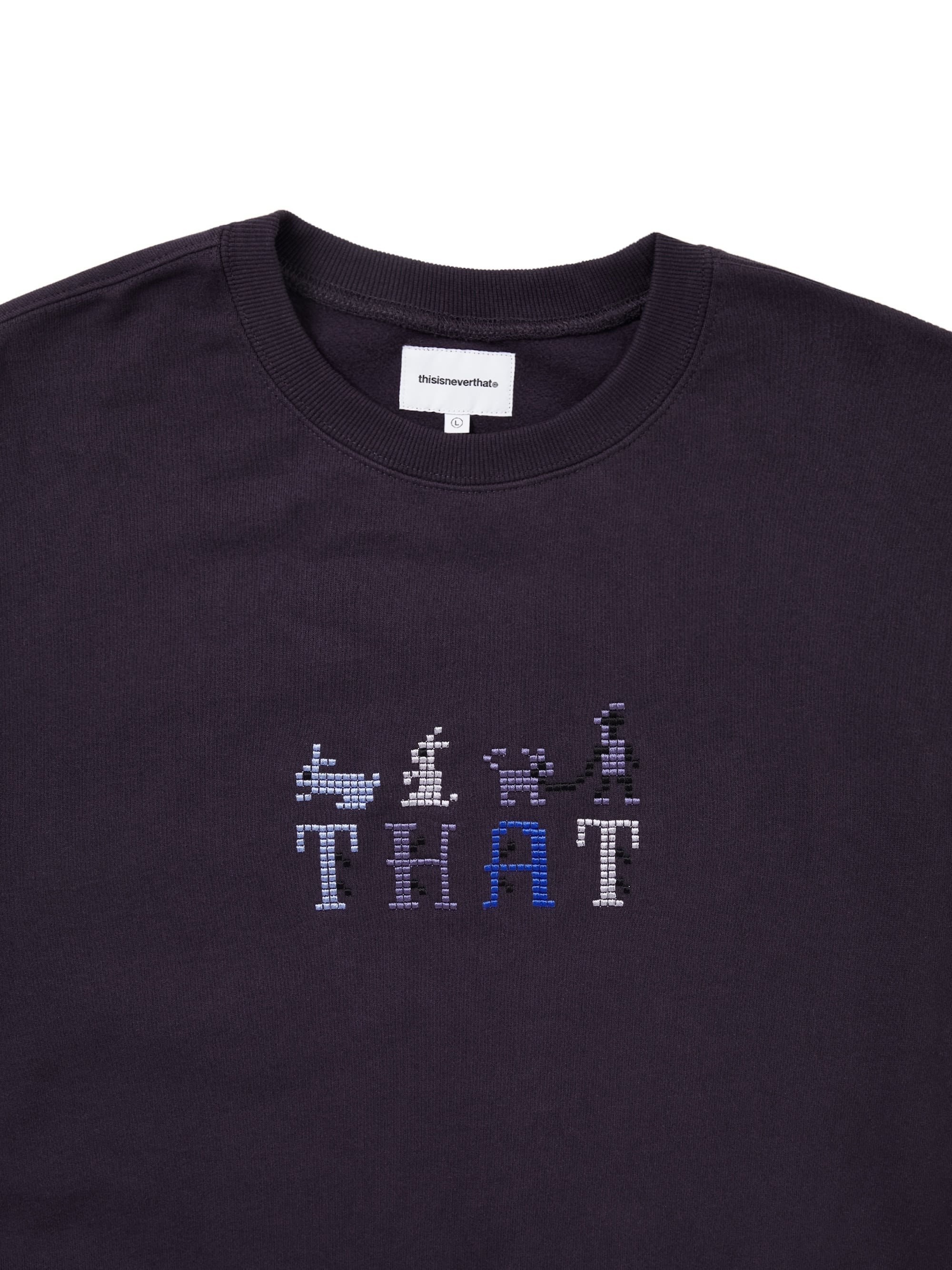 thisisneverthat - THAT Embroidered Crewneck (Dark Purple) product image 2 | TRAB K-Fashion Australia
