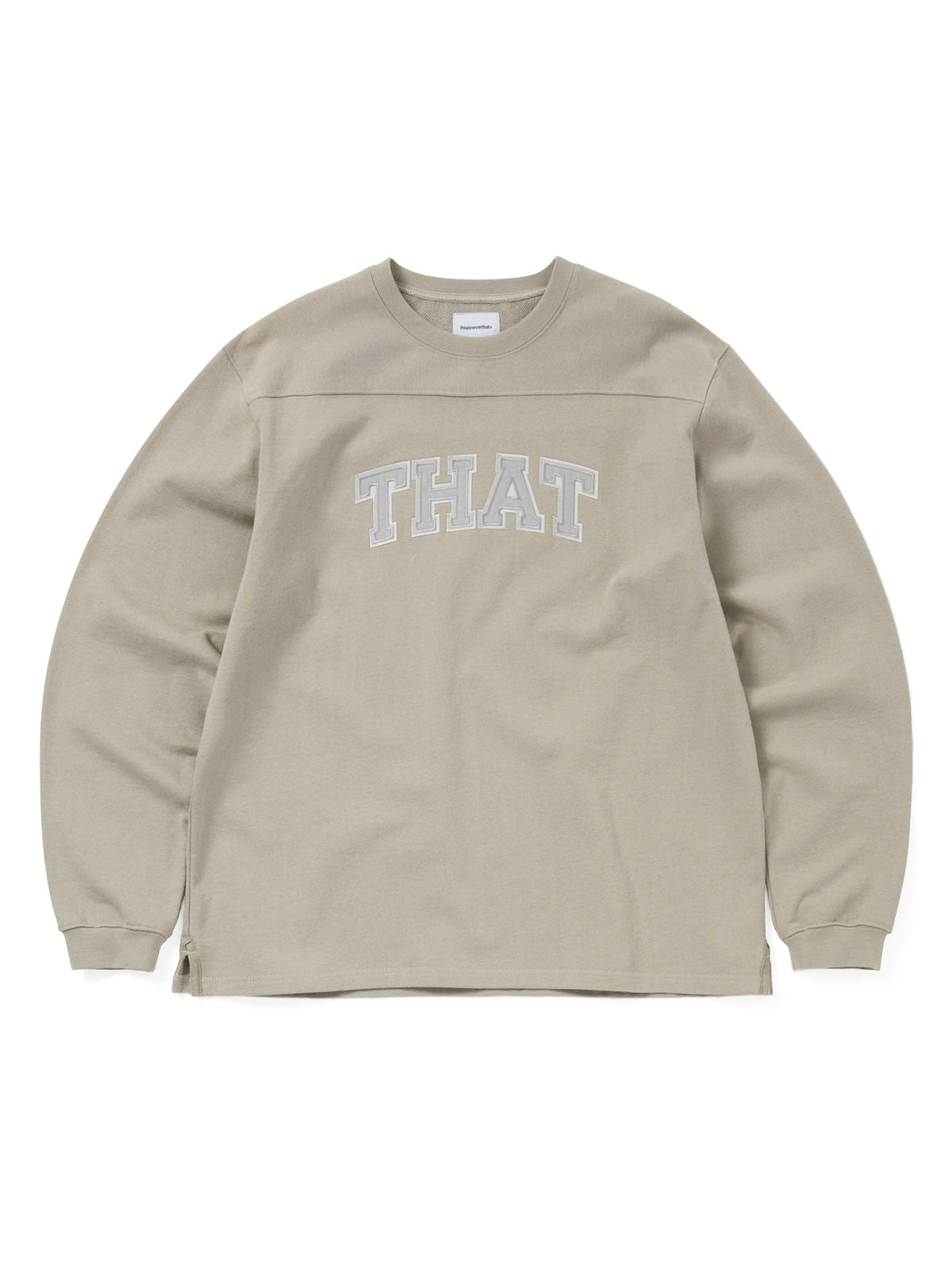 thisisneverthat - THAT Panelled Crewneck (Deep Beige) product image 1 | TRAB K-Fashion Australia