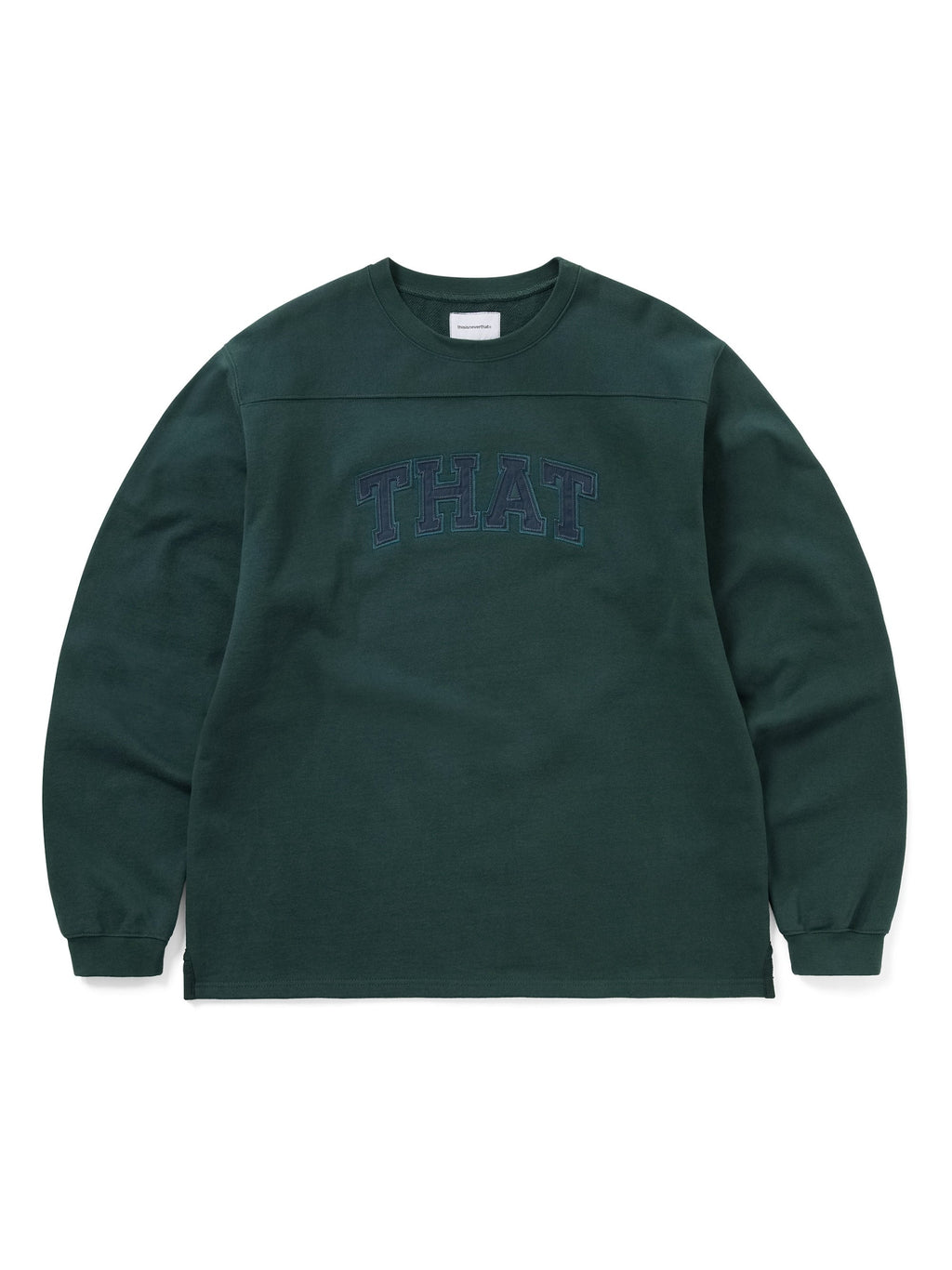 thisisneverthat - THAT Panelled Crewneck (Deep Green) product image 1 | TRAB K-Fashion Australia