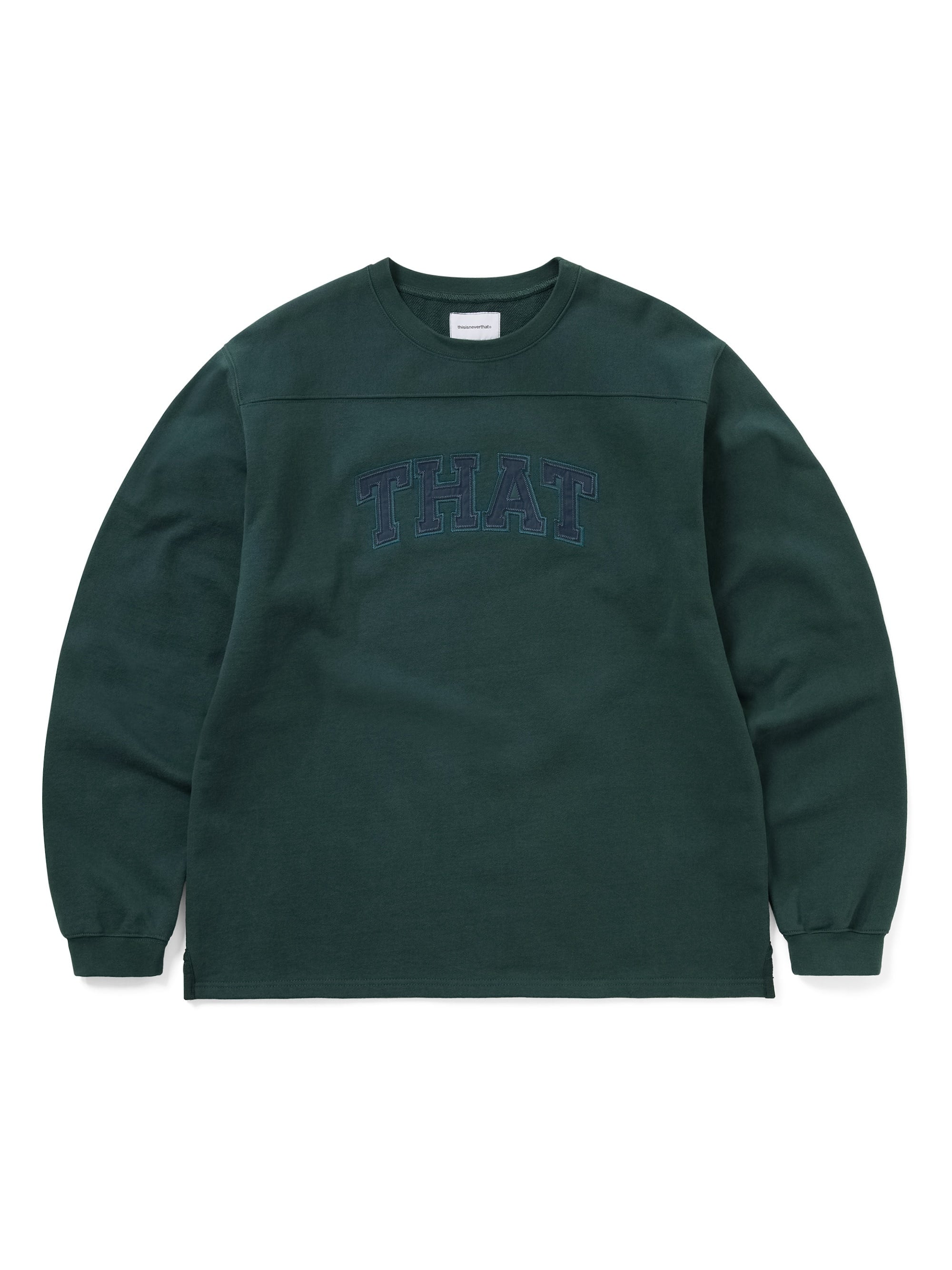 thisisneverthat - THAT Panelled Crewneck (Sea Green) product image 1 | TRAB K-Fashion Australia