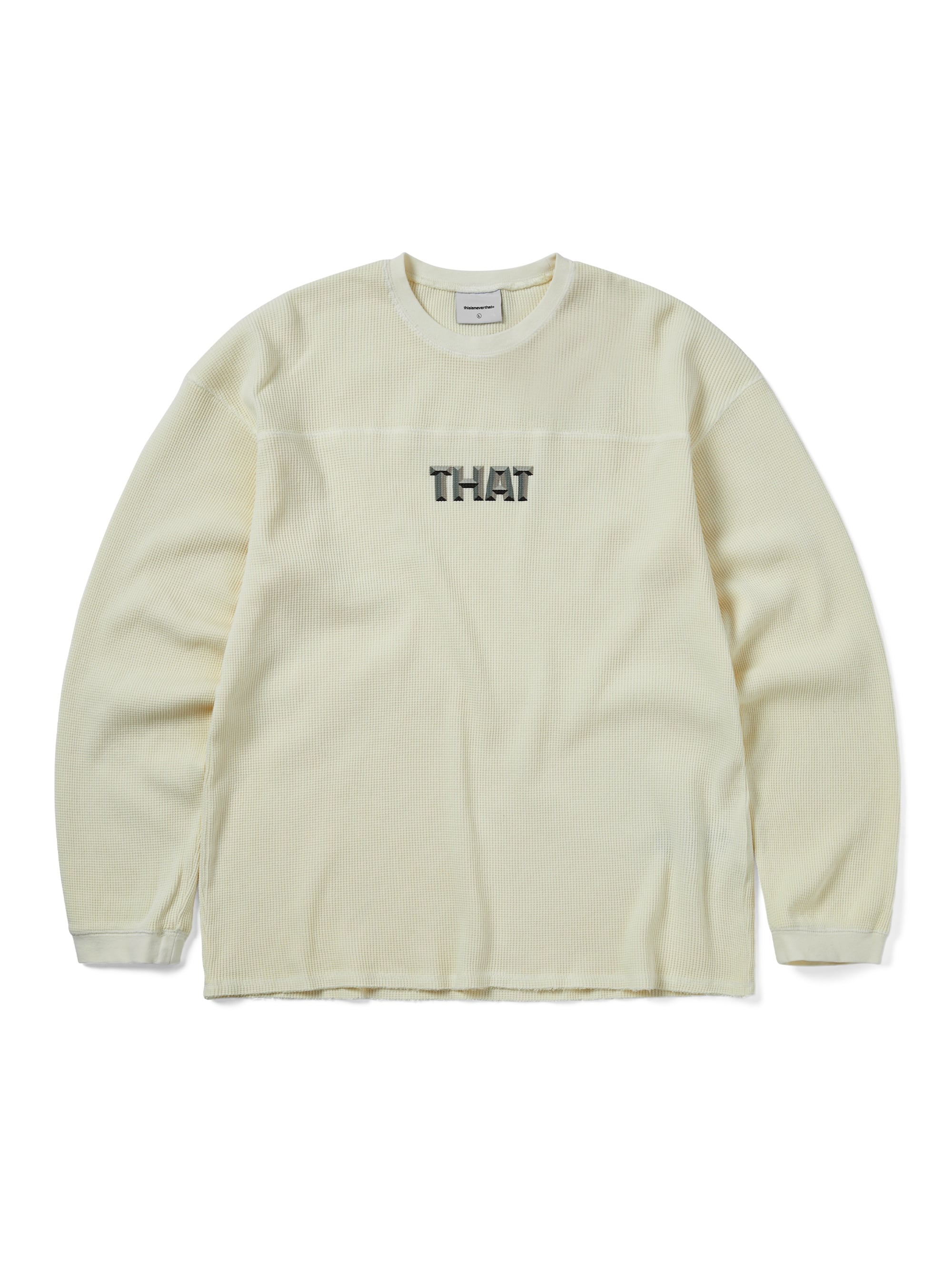 thisisneverthat - THAT Waffle L/S Tee (Ivory) product image 1 | TRAB K-Fashion Australia