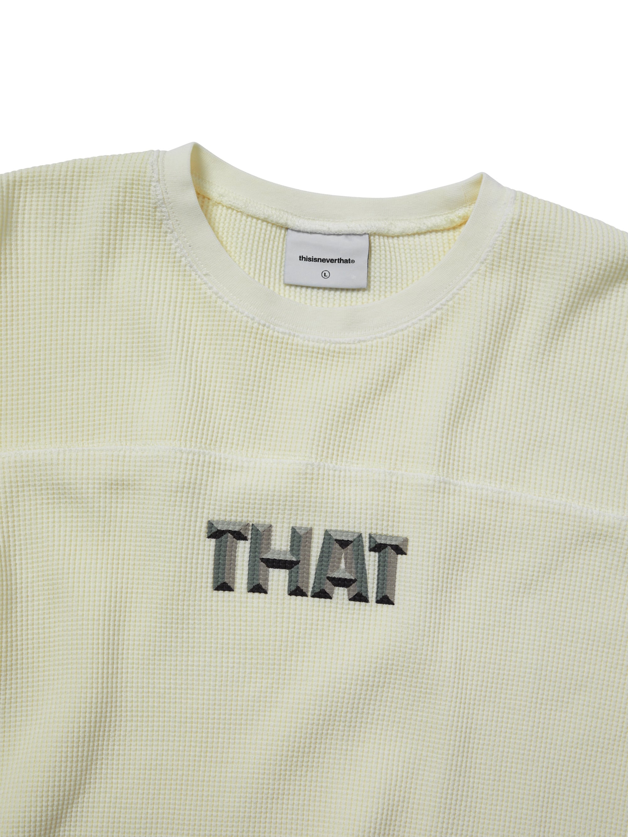thisisneverthat - THAT Waffle L/S Tee (Ivory) product image 2 | TRAB K-Fashion Australia