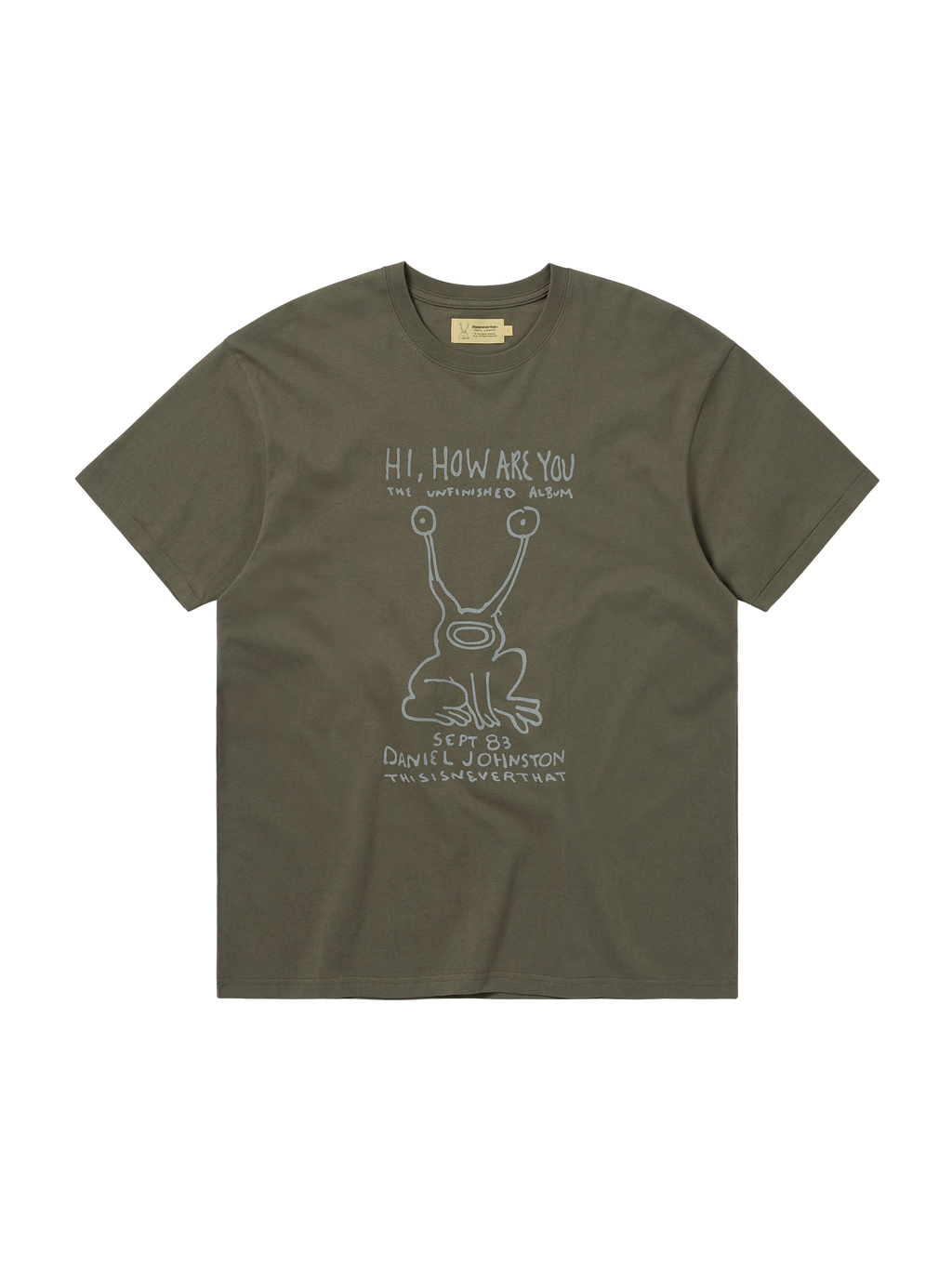 thisisneverthat - TNT Daniel Johnston Frog Tee (Olive) product image 1 | TRAB K-Fashion Australia