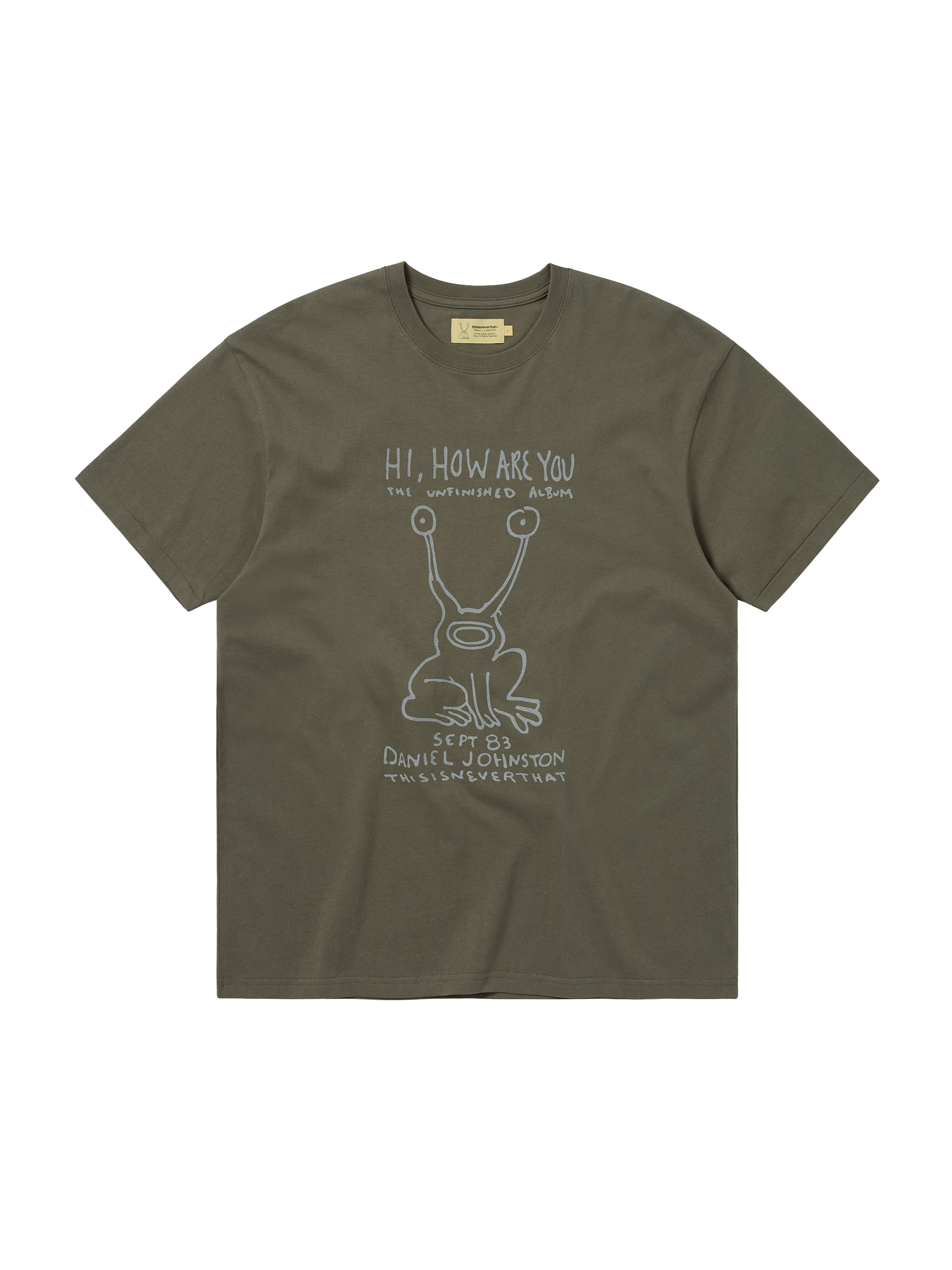 thisisneverthat - TNT Daniel Johnston Frog Tee (Olive) product image 1 | TRAB K-Fashion Australia